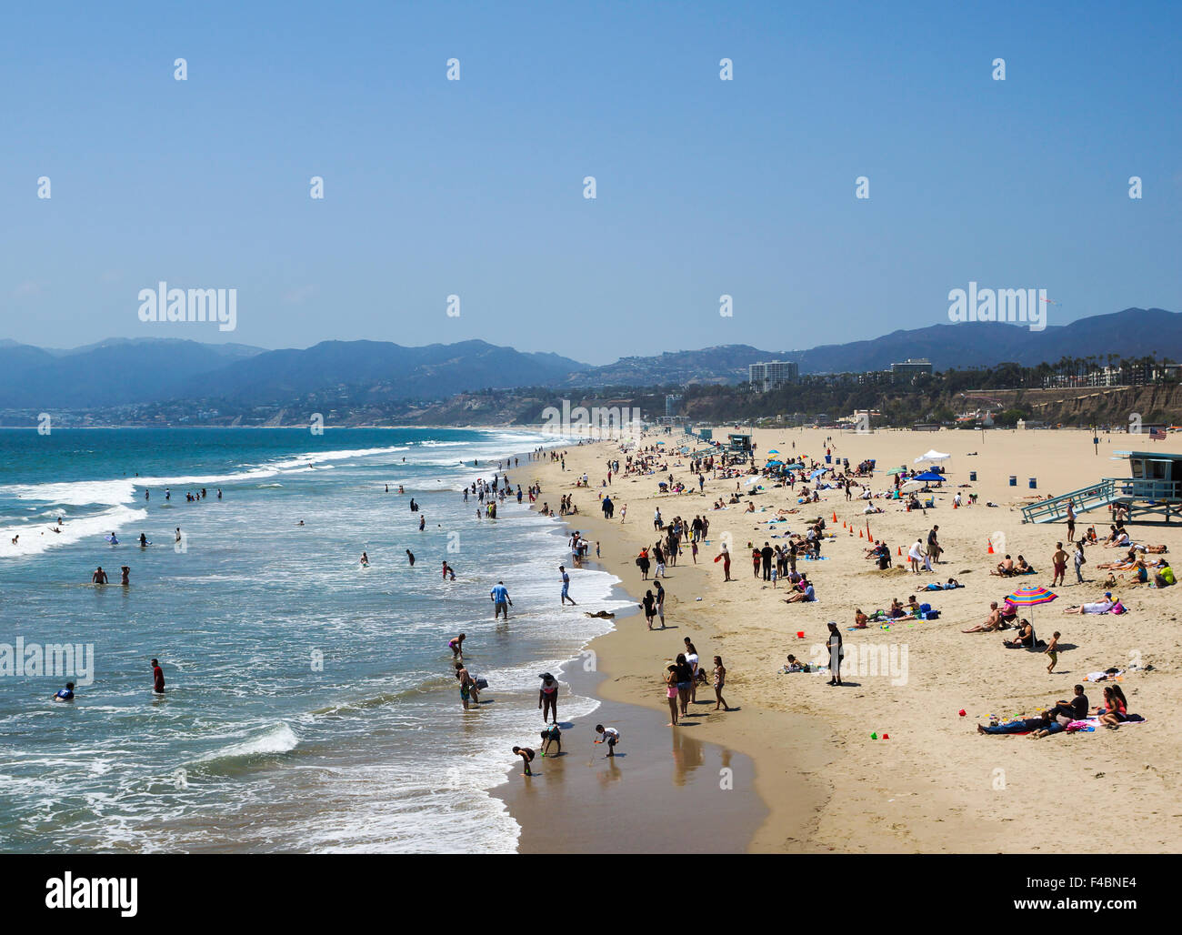 La spiaggia di Santa Monica Foto Stock