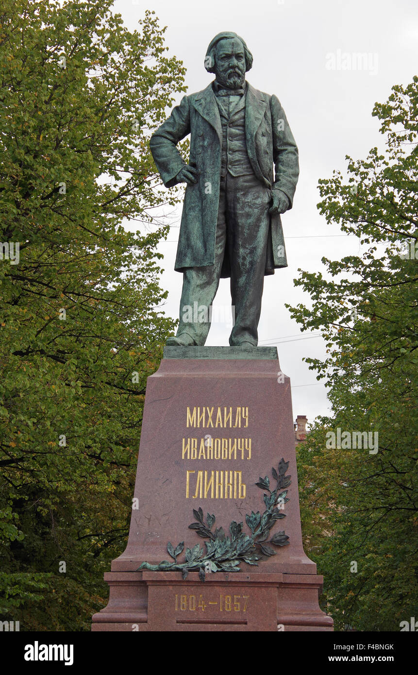 San Pietroburgo, statua di Glinka Foto Stock