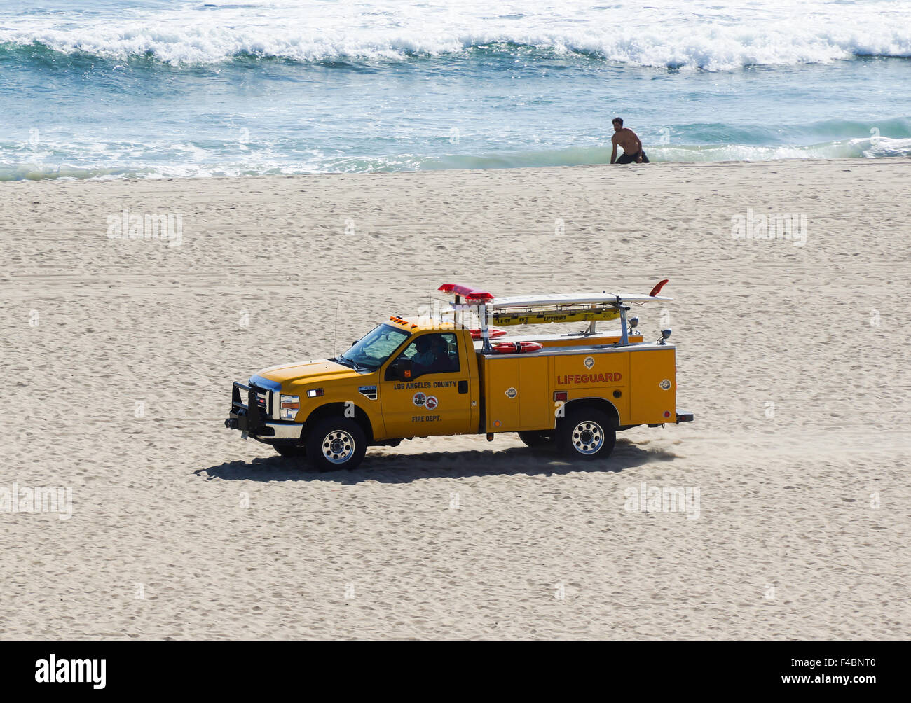 Lifeguard-Car presso la spiaggia di Venezia Foto Stock