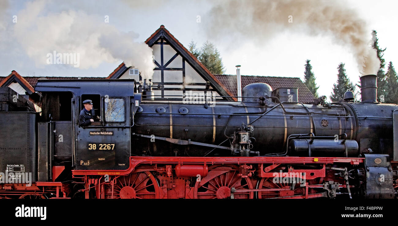 Valle della Ruhr treno a vapore, Witten, Germania Foto Stock
