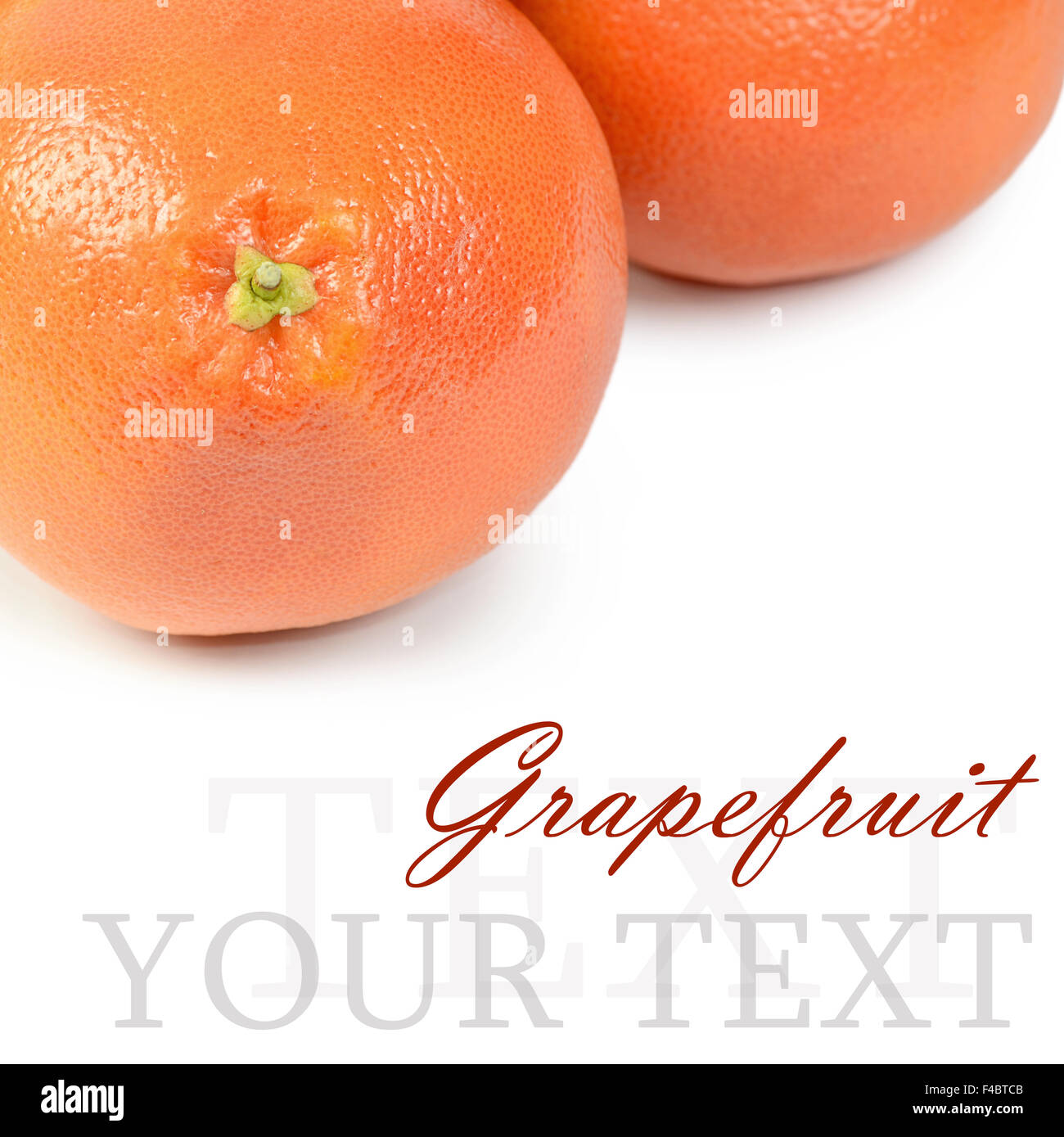 Luminose pompelmo isolati su sfondo bianco Foto Stock