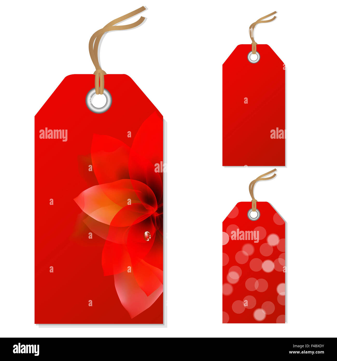 Rosso vendita set di tag Foto Stock