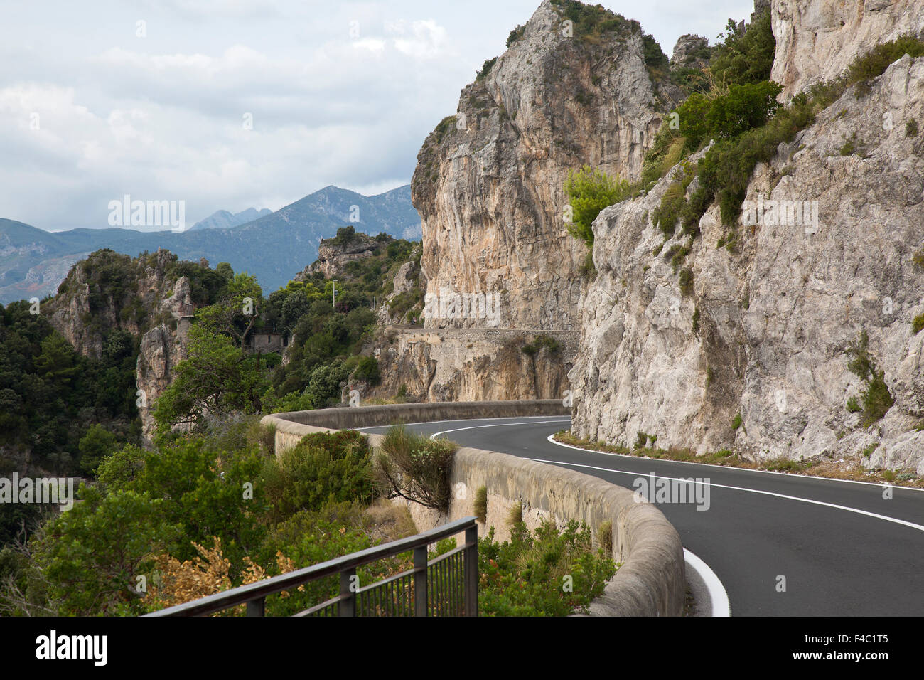 Amalfi coast road Foto Stock