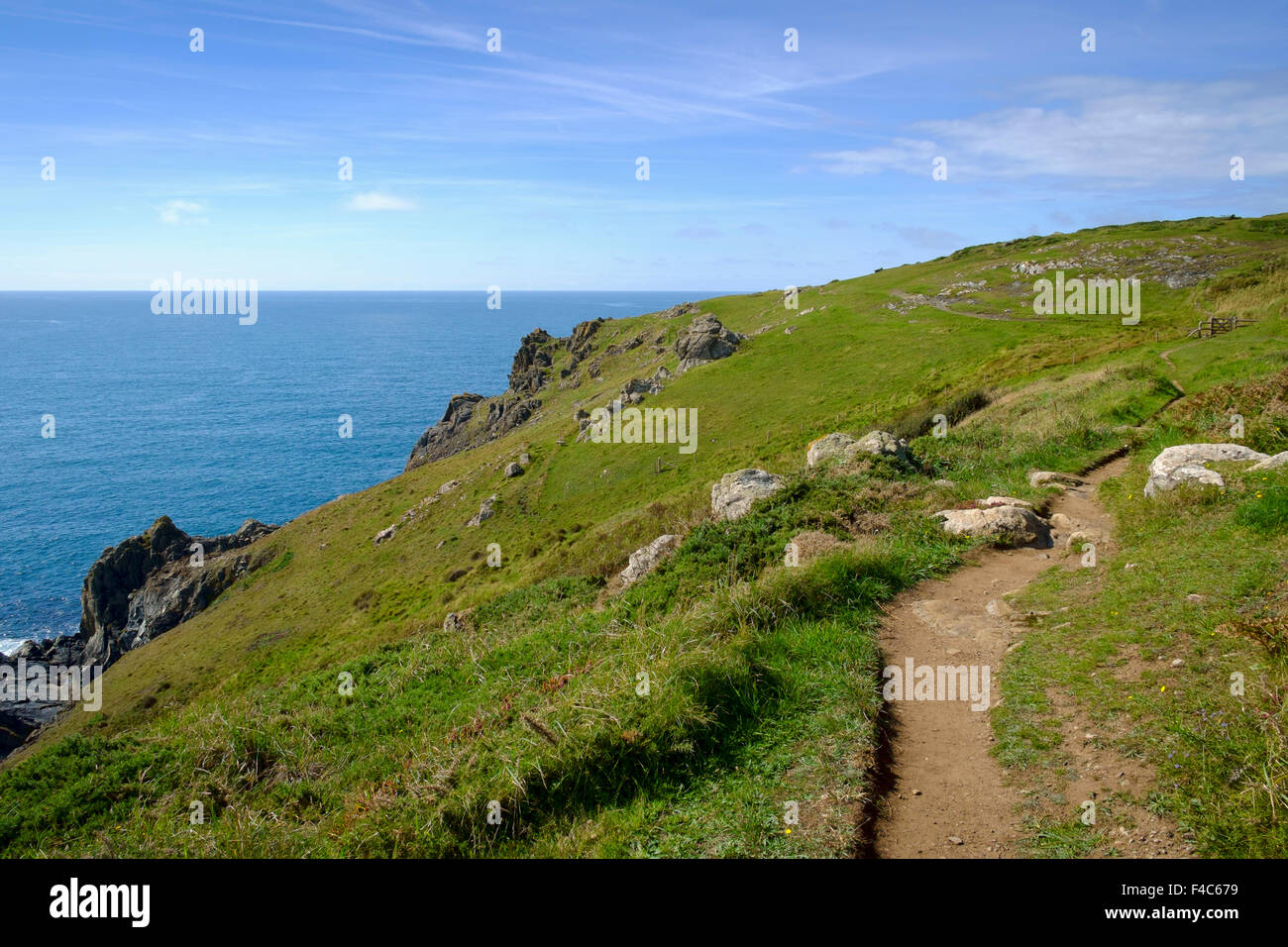 South West Coast Path, penisola di Lizard, Cornwall, Regno Unito Foto Stock