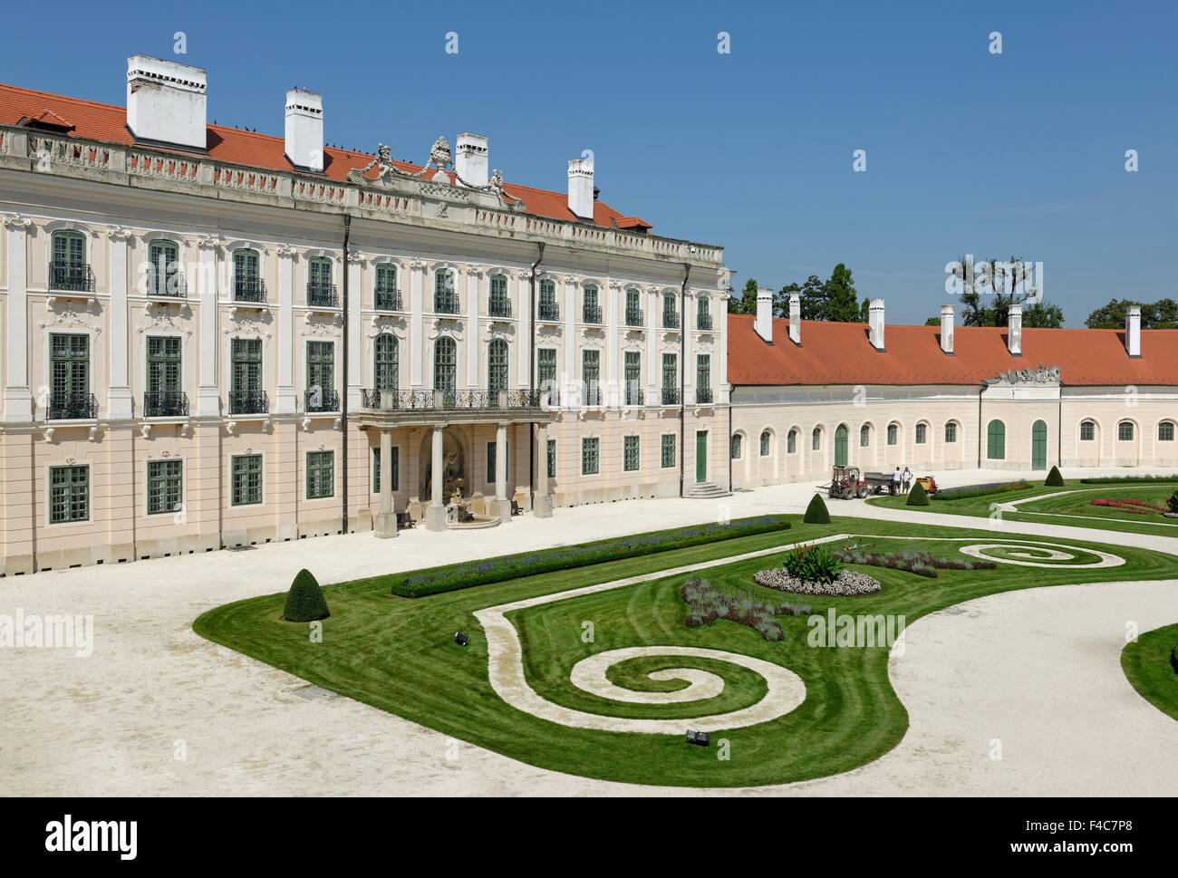 Schloss Esterházy o castello Esterházy, Esterhazy, UNESCO, il lago di Neusiedl, Fertőd, Ungheria Foto Stock
