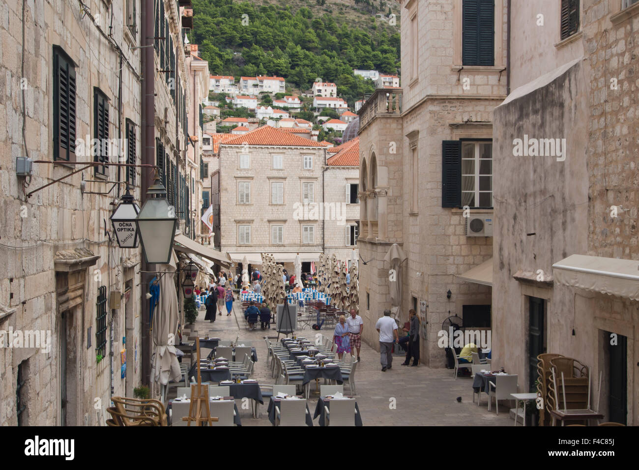 Dubrovnik Croazia, la città vecchia 'Stari Grad' è piena di stradine, vicoli e scalinate un pittoresco Patrimonio Mondiale dell Unesco Foto Stock