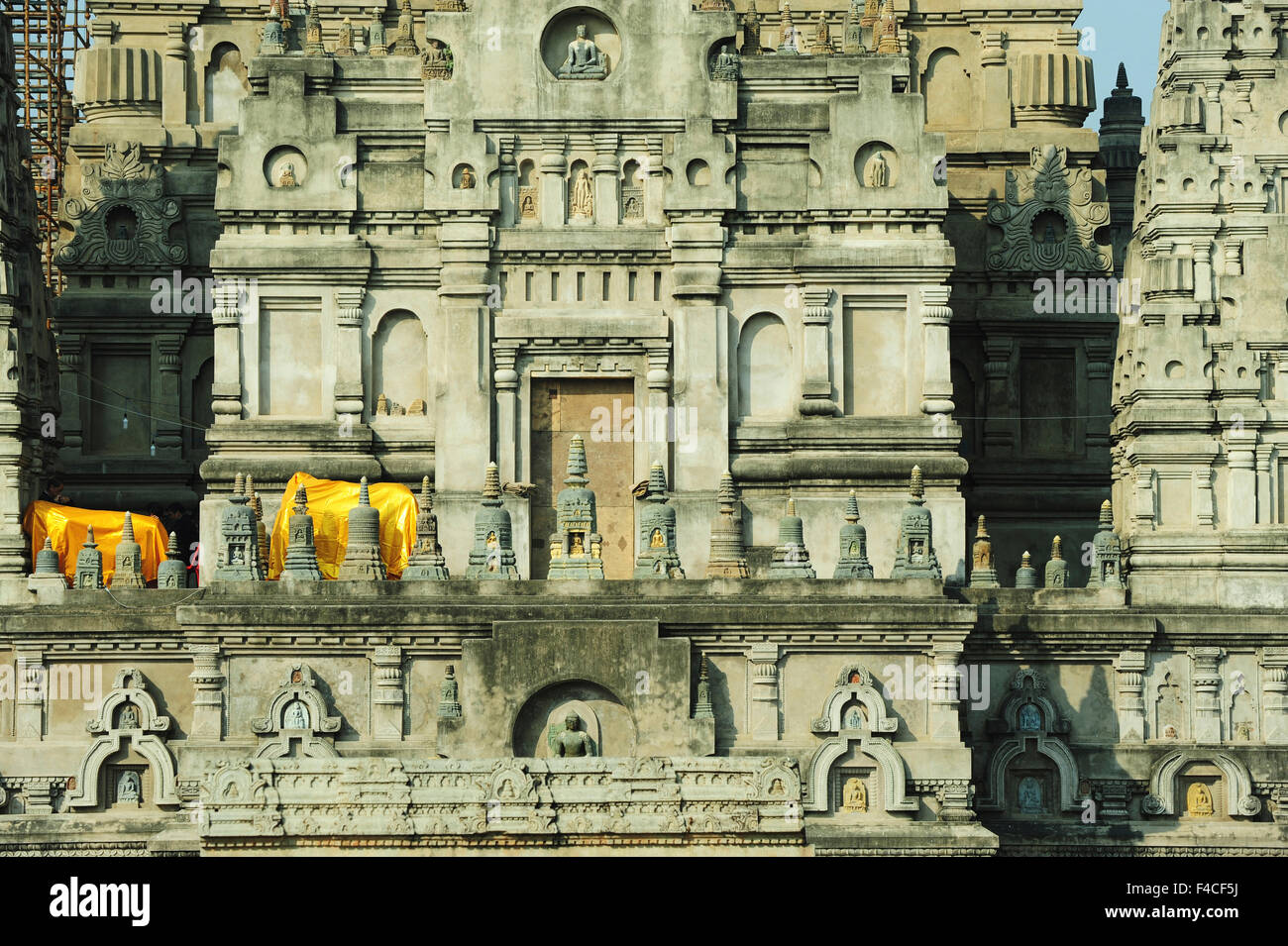 India, Bihar, Bodh Gaya, Sito Patrimonio Mondiale dell'UNESCO, il complesso del tempio di Mahabodhi (risveglio grande tempio), tempio buddista dove Siddharta Gautama, il Buddha, raggiunto l'illuminazione Foto Stock