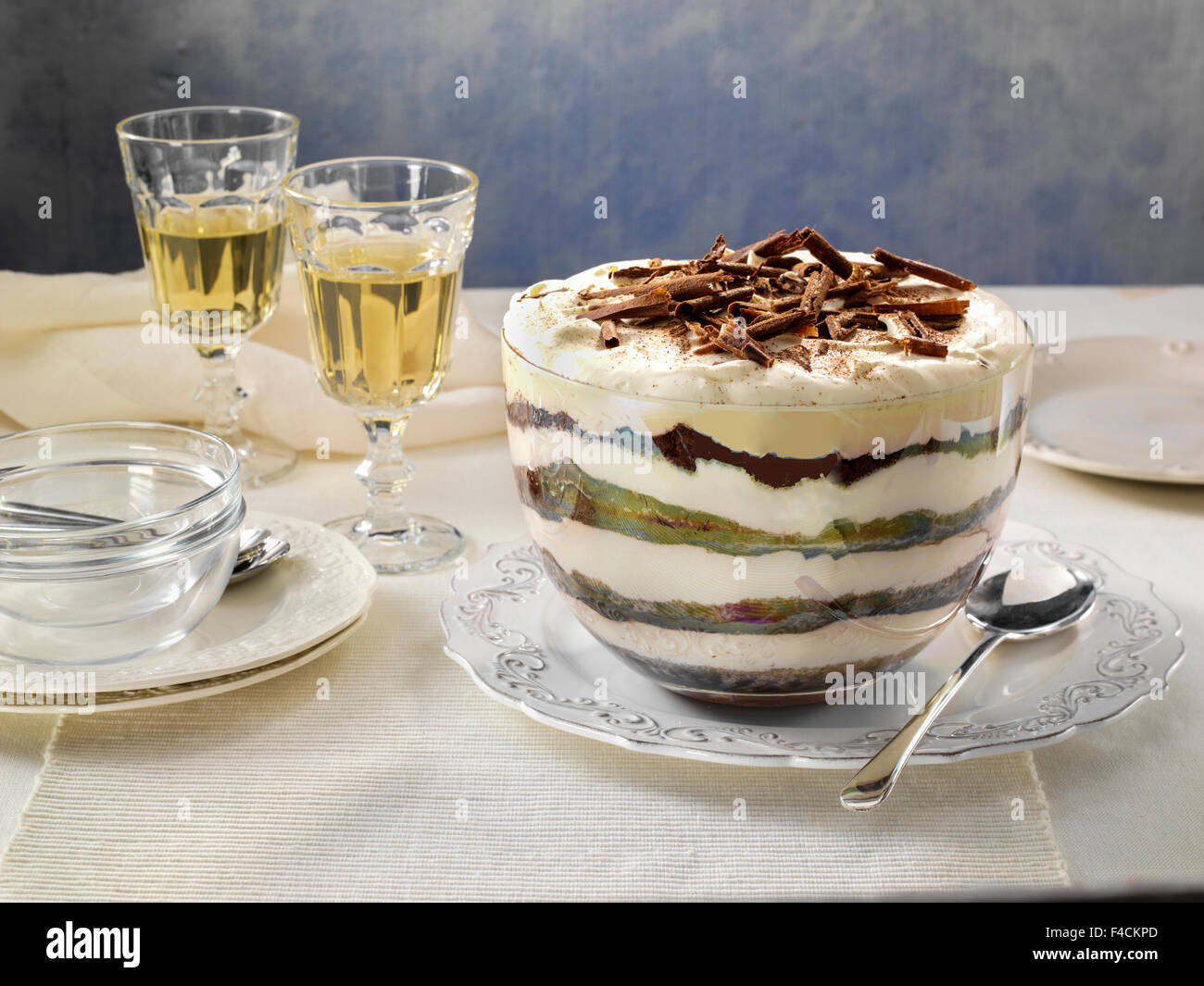 Lo strato di caffè pudding Foto Stock