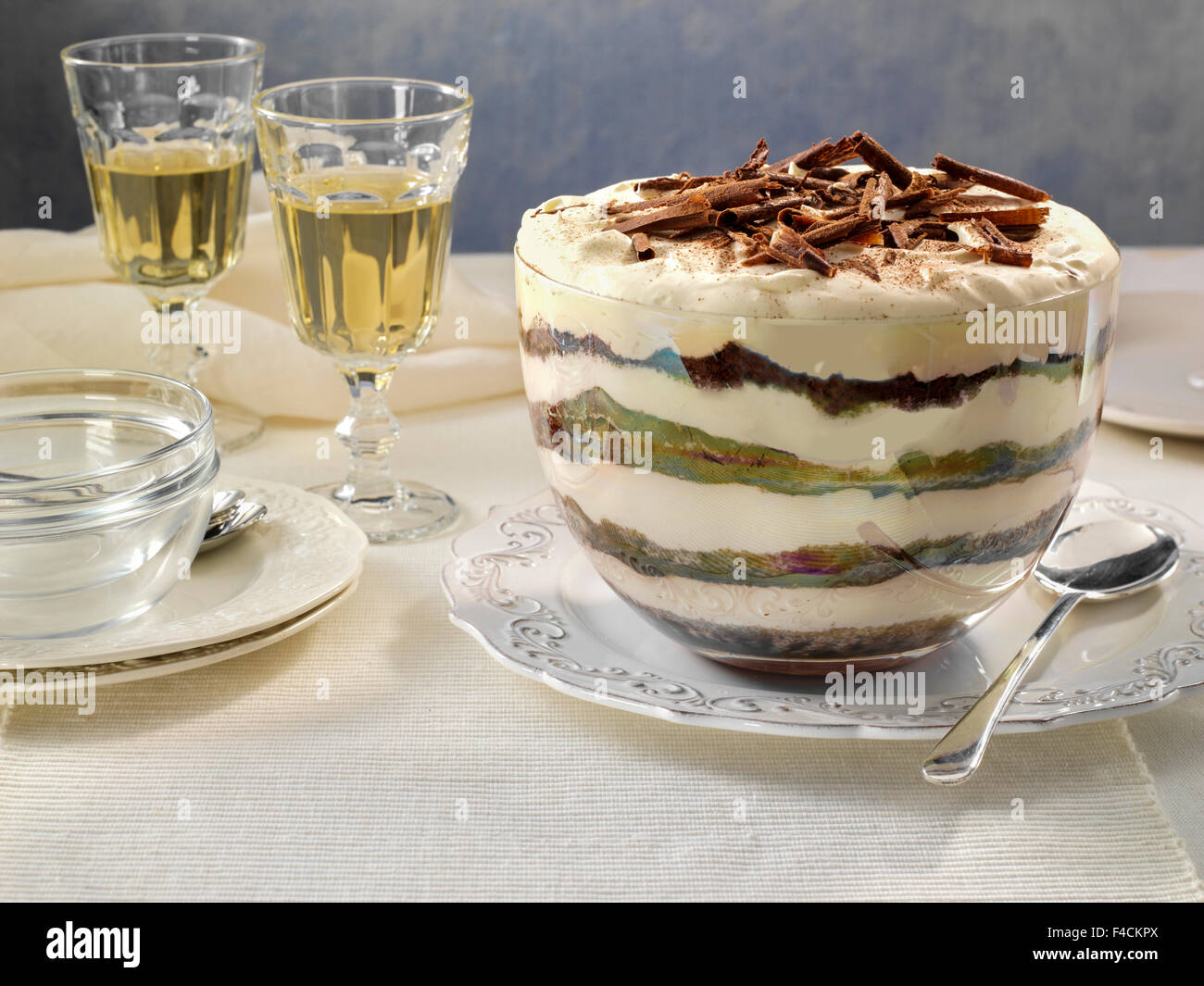 Lo strato di caffè pudding Foto Stock