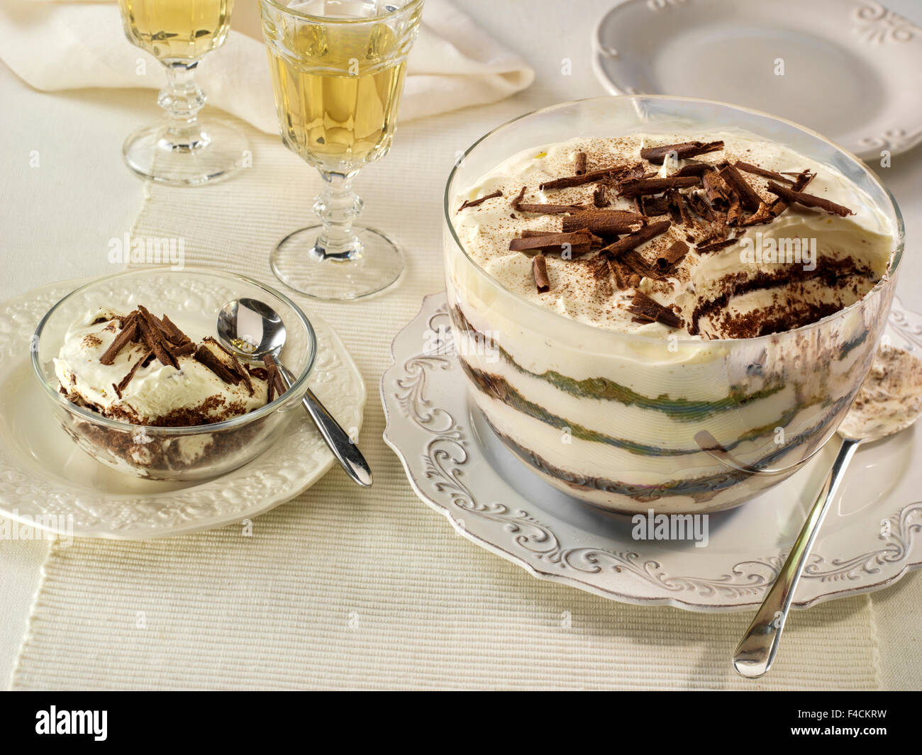 Lo strato di caffè pudding Foto Stock