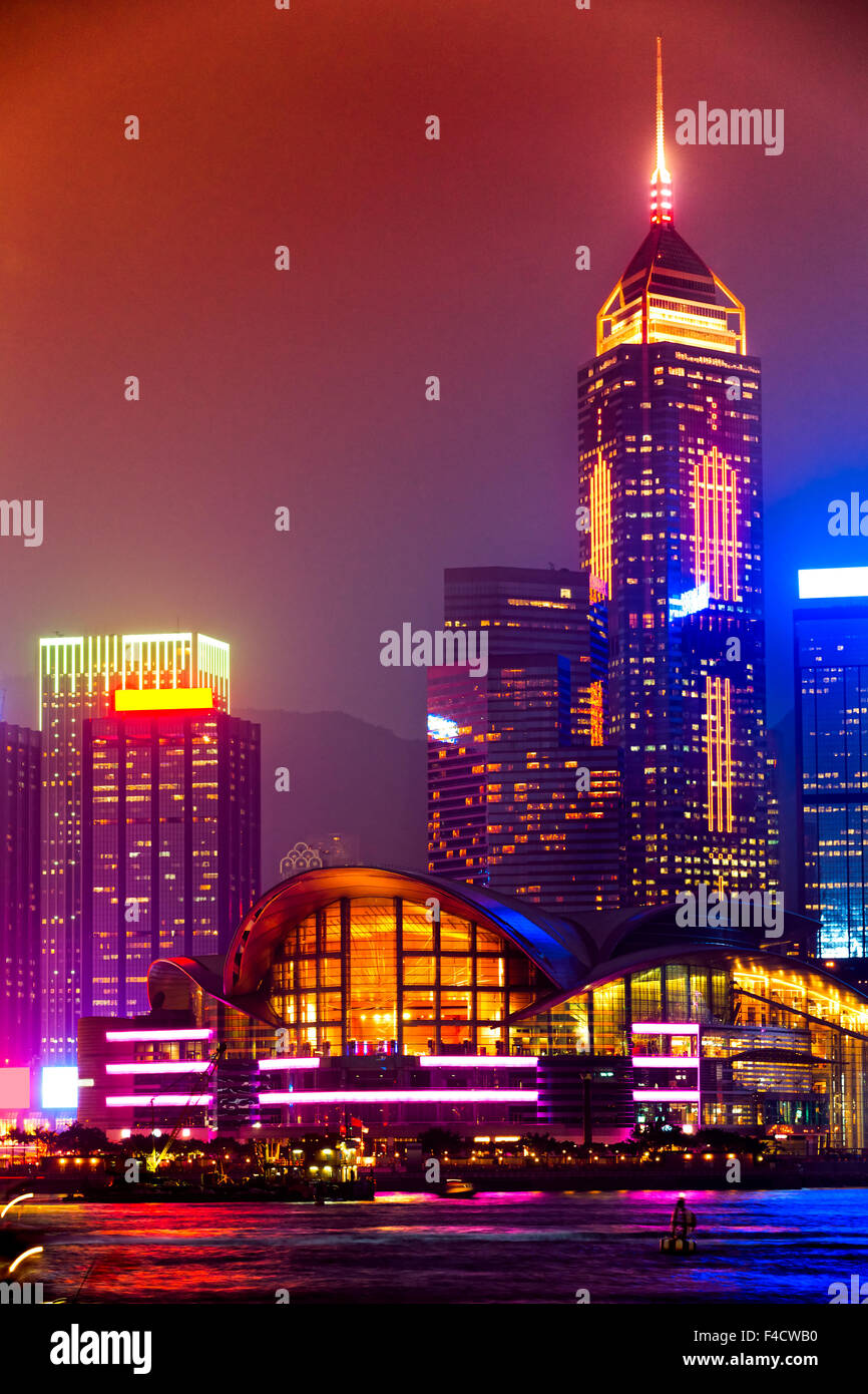 Vista panoramica della skyline di Hong Kong. Cina. Foto Stock