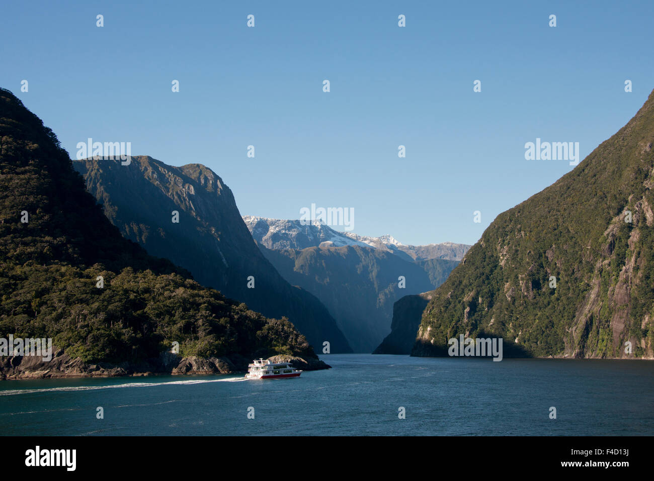 La nuova Zelanda, il Parco Nazionale di Fiordland, Milford Sound, noto come Piopiotahi. (Grandi dimensioni formato disponibile) Foto Stock