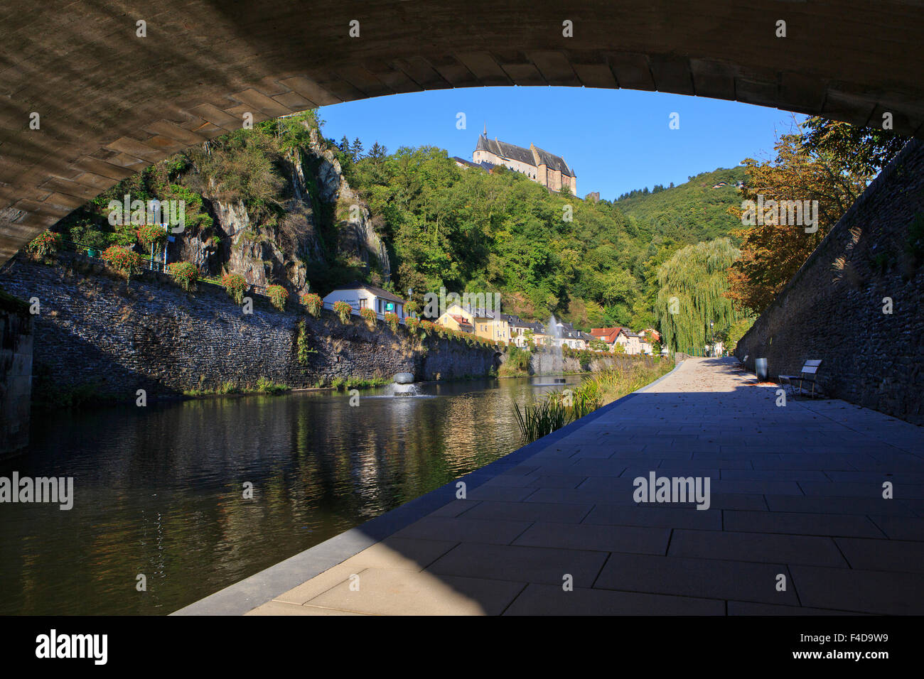 Vianden Castello (XI-XIV secolo) a VIANDEN, Lussemburgo Foto Stock