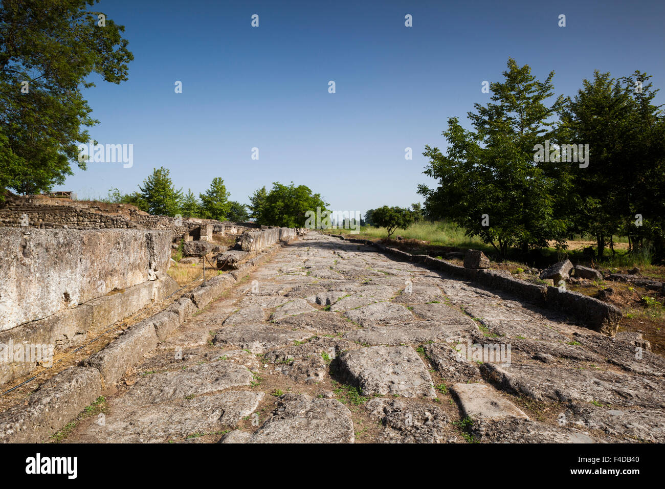 La Grecia e la Macedonia centrale, Dion, antica Dion, rovine della città dal IV secolo A.C. Foto Stock