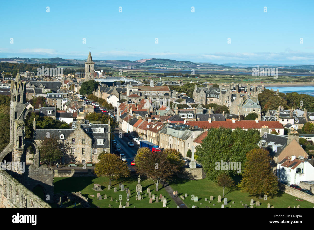 St Andrews, St regola's Tower, università, cattedrale Foto Stock