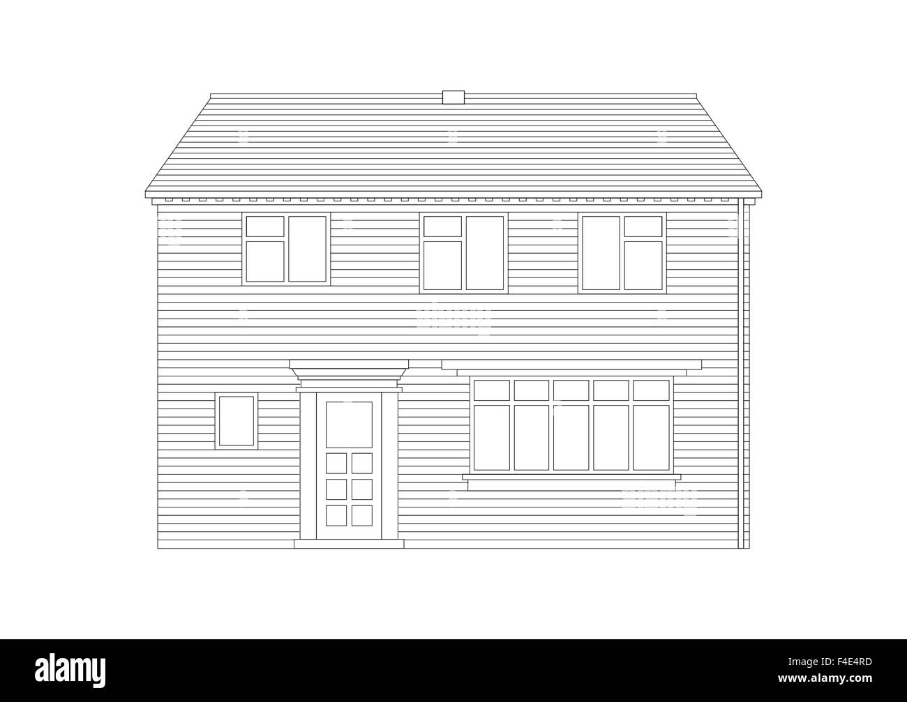 Progetto di piano con 3 camere da letto house Foto Stock