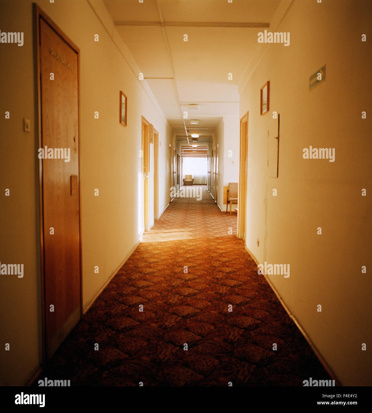 Hotel corridoio, Polonia. Foto Stock