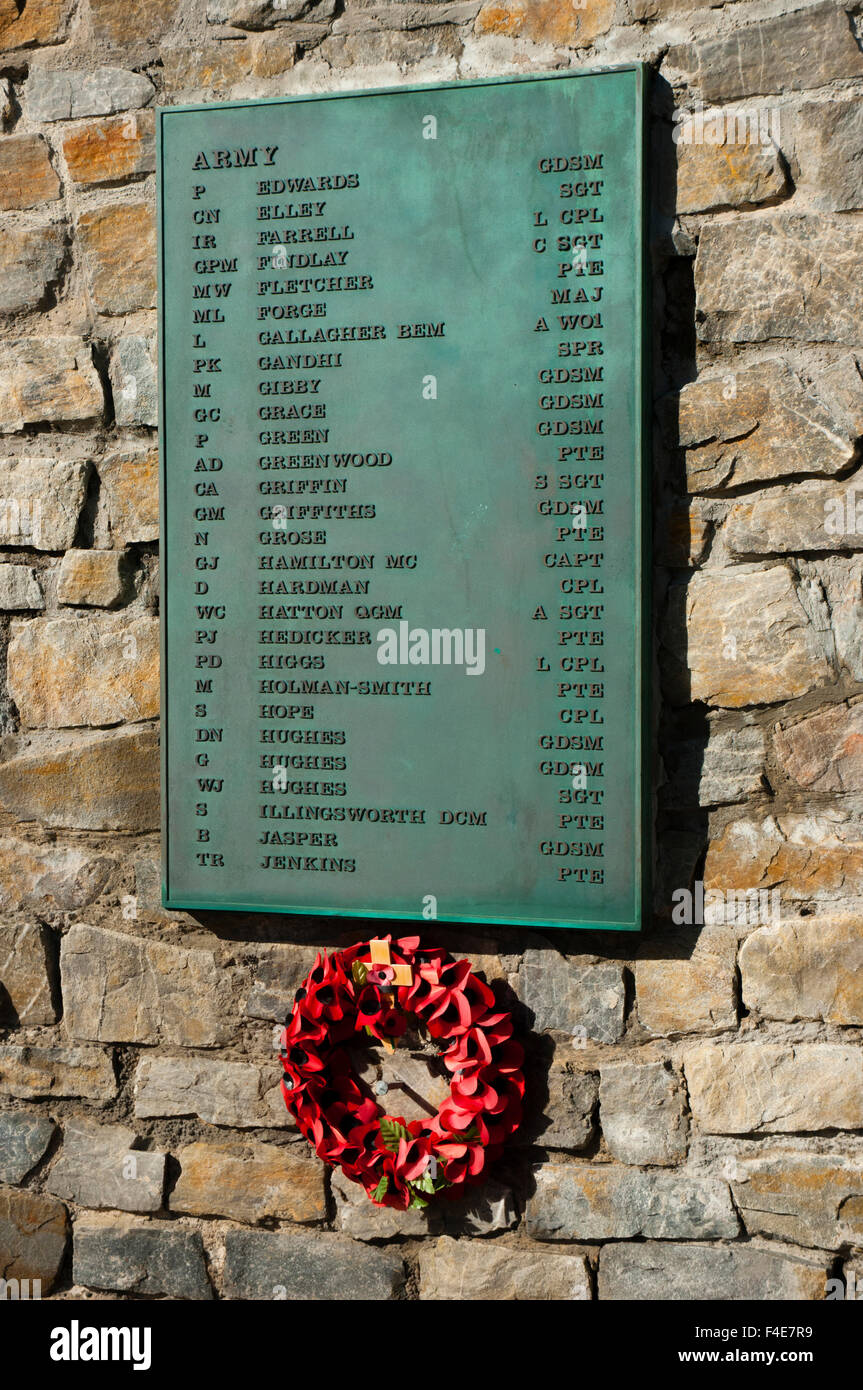 Isole Falkland. Stanley. Falkland War Memorial. Foto Stock