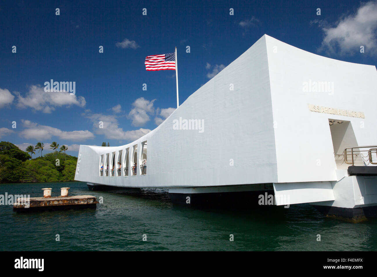 USS Arizona Memorial a Pearl Harbor, Hawaii Foto Stock