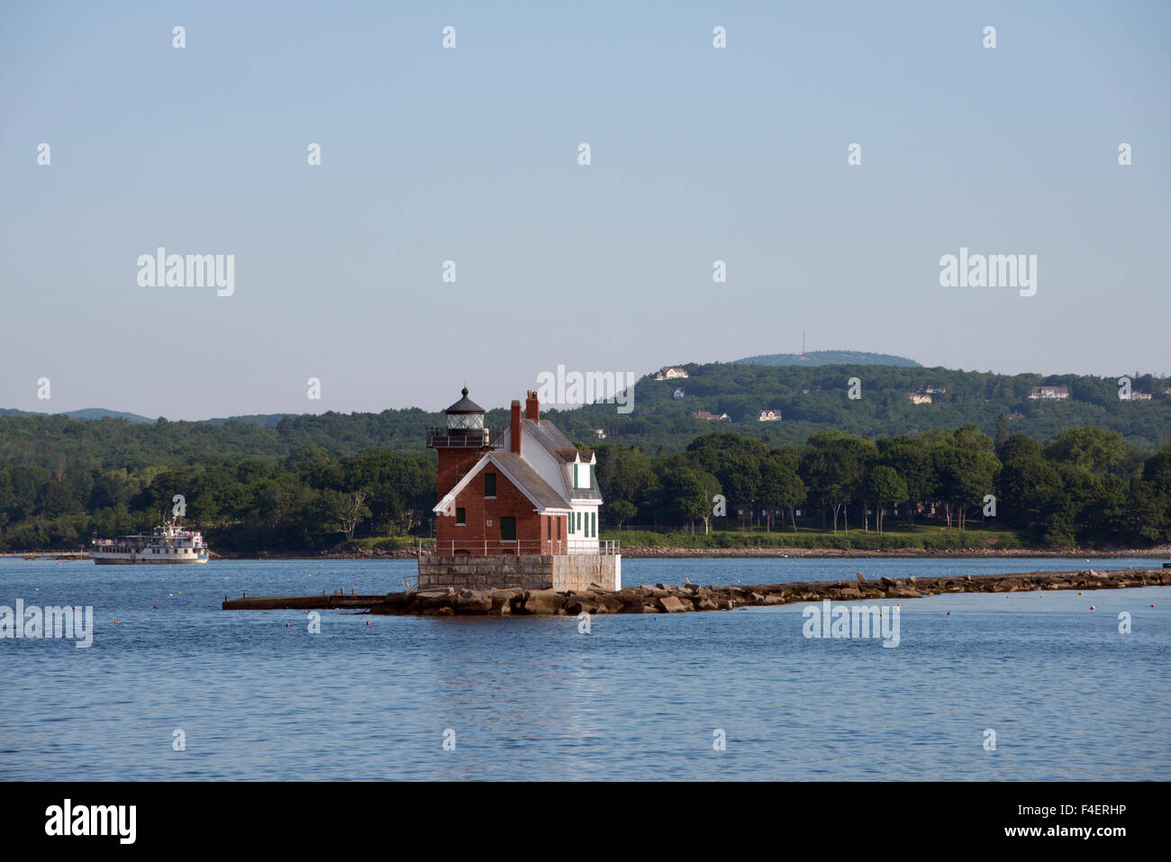 Maine, Rockland, Penobscot Bay. Rockland storico luce frangiflutti, c. 1902. (Grandi dimensioni formato disponibile) Foto Stock