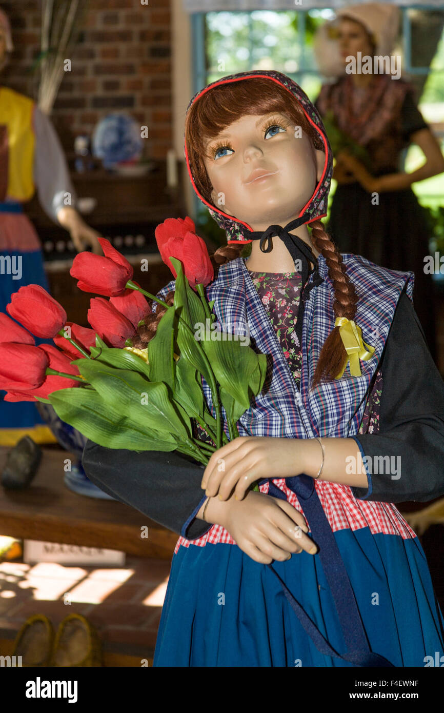 Piccolo museo olandese, Nelis" Villaggio Olandese o 'Noordhuizen'. Il parco a tema racconta la storia dell'Olanda di legami storici e culturali. Holland, Michigan, Stati Uniti d'America. Foto Stock