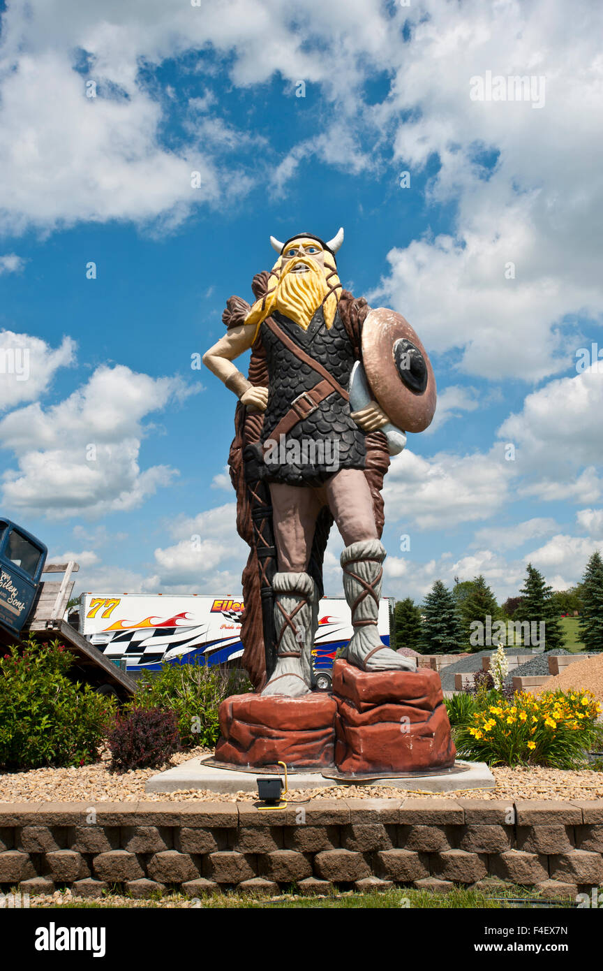 Strada Viking statua, Hampton, Minnesota, Eilen e figlio autotrasporti Foto Stock