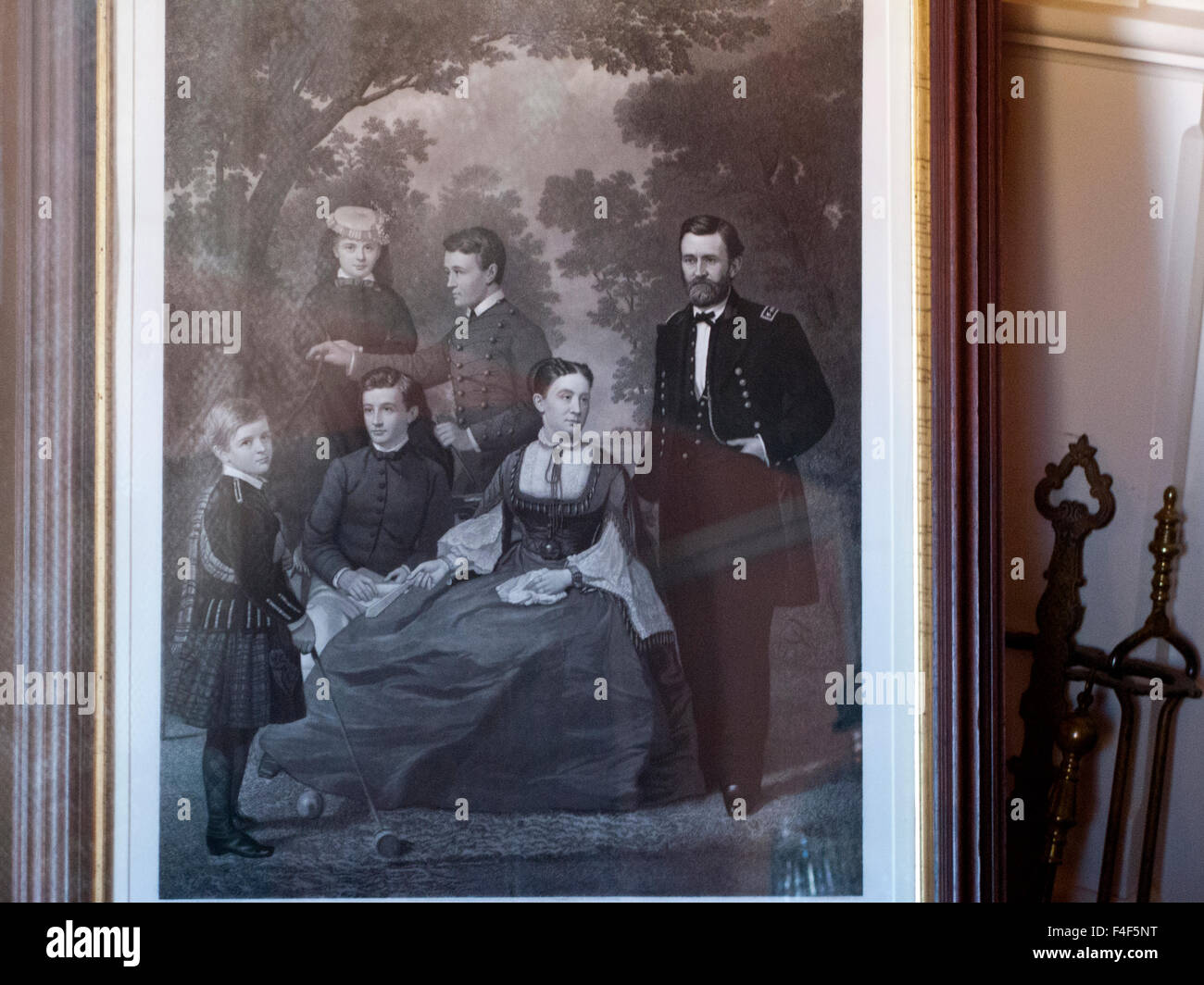 Stati Uniti d'America e a Fort Davis National Historic Site, Texas, Comandante di quarti posteriori, parlatorio Ritratto di famiglia. Foto Stock