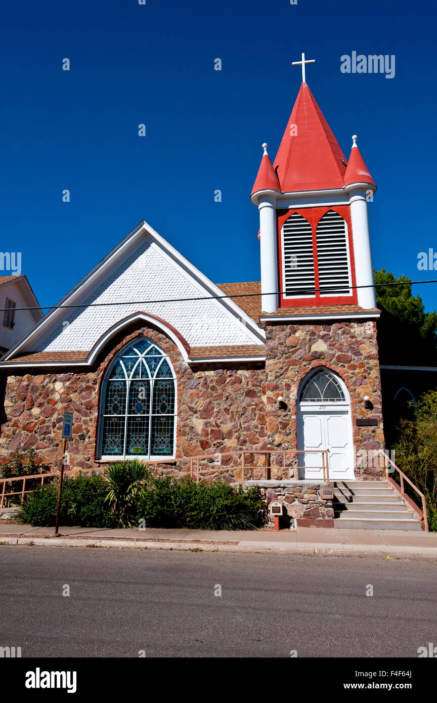 Stati Uniti d'America e a Fort Davis, Texas, Chiesa di pietra. Foto Stock