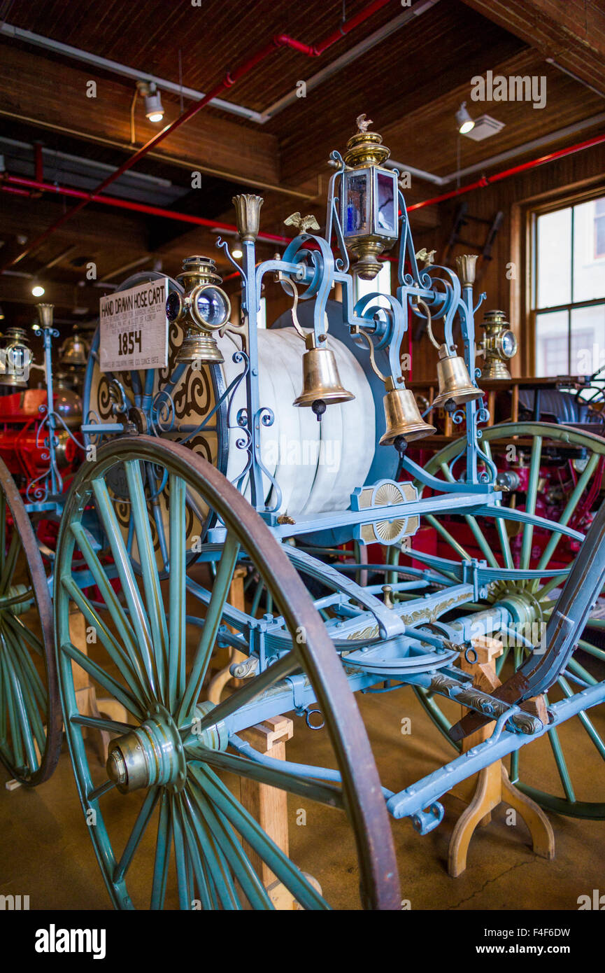 Stati Uniti d'America, Pennsylvania, Philadelphia, per vigili del fuoco Hall Museum, apparecchiature antincendio Foto Stock