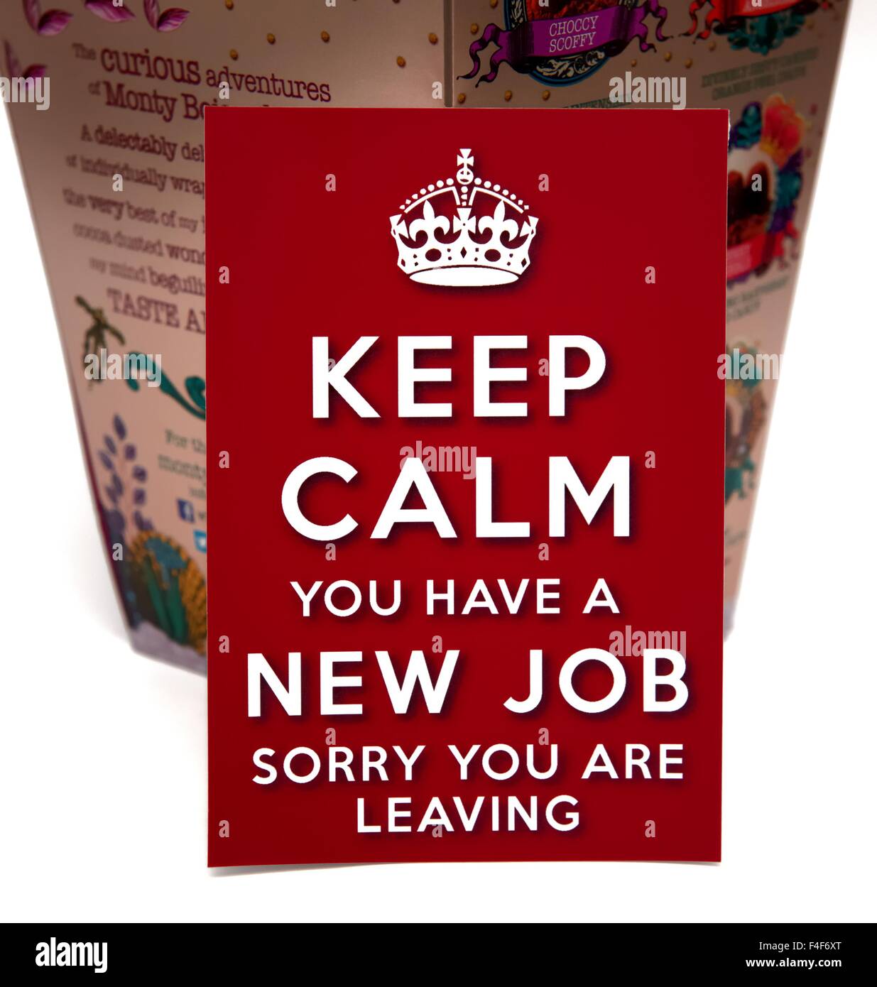 Mantenere la calma che hai un nuovo lavoro siamo spiacenti ma si desidera lasciare segno Foto Stock