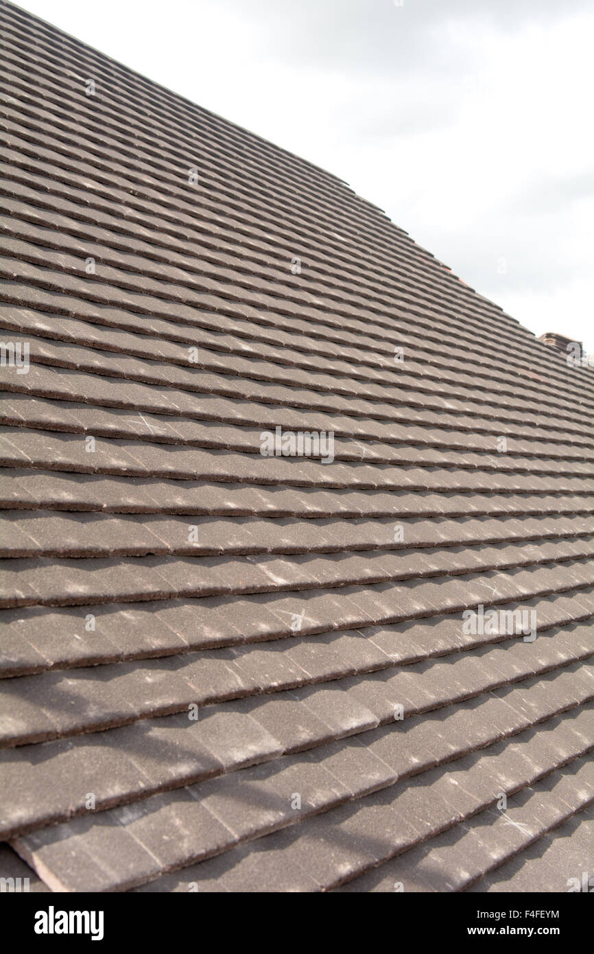 Sostituzione tegole del tetto fissato al tetto del Vittoriano proprietà di stile Foto Stock