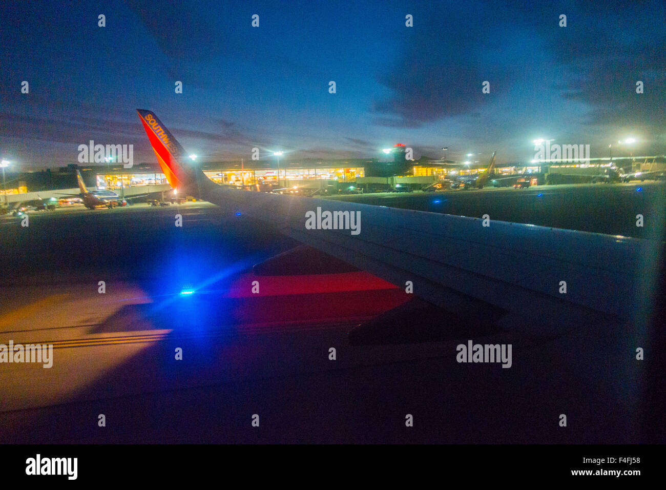 Piano atterraggio all'aeroporto internazionale di Bradley CT Foto Stock