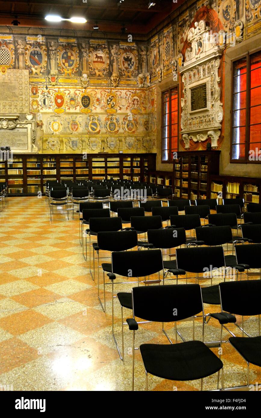 Teatro per conferenze nell'Archiginnasio di Bologna, Italia Foto Stock