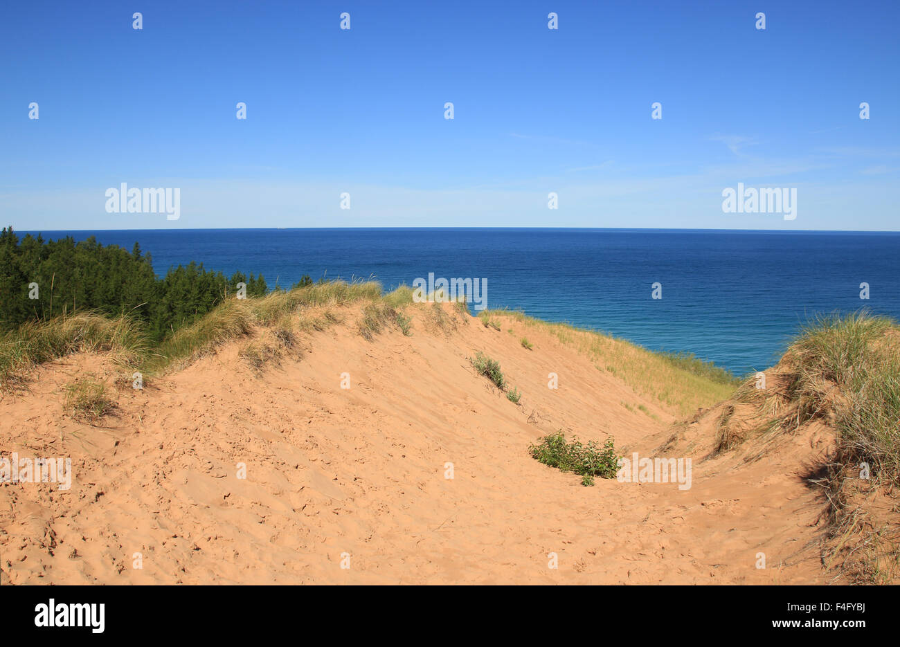 Grand Sable dune di sabbia sul Lago Superiore in Pictured Rocks National Lakeshore, Michigan Foto Stock