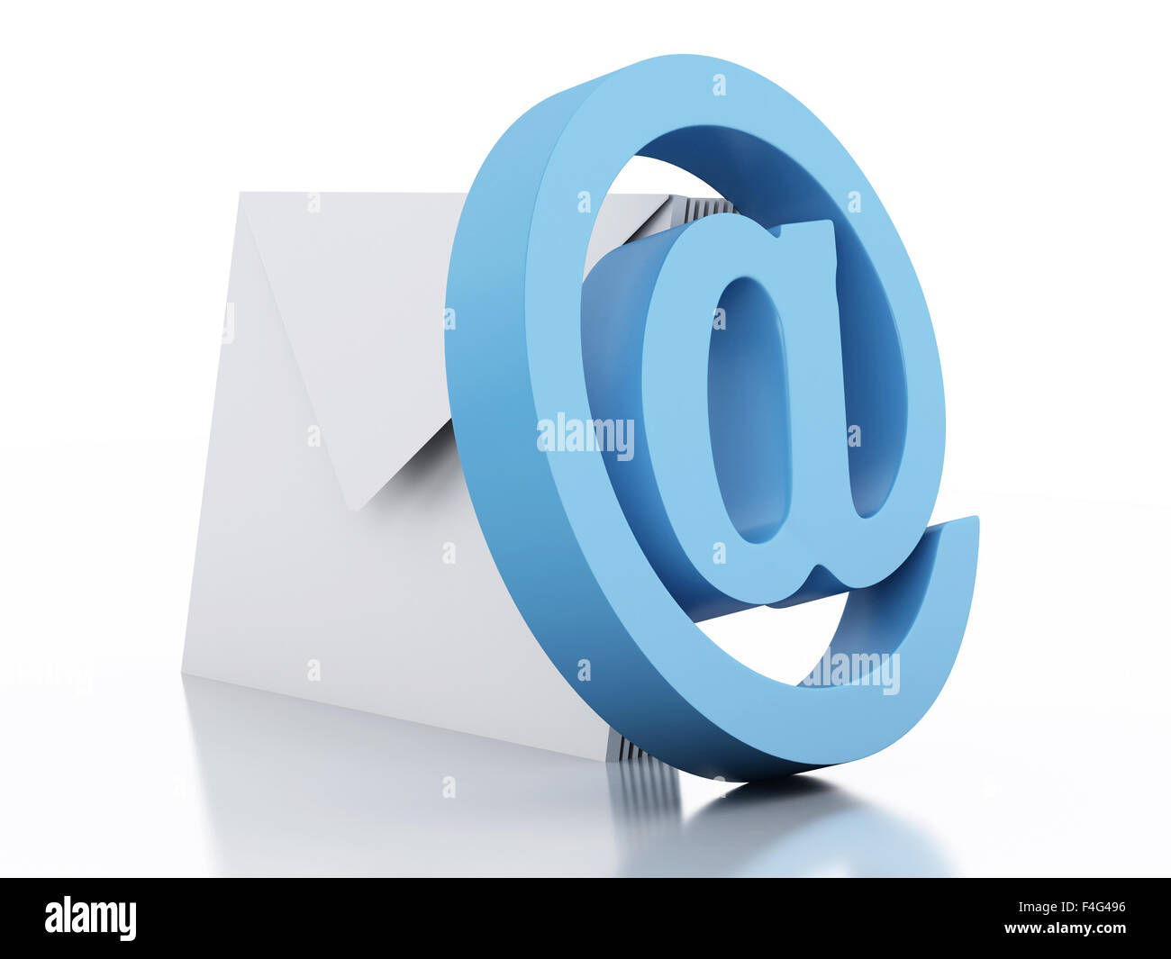 3D renderer immagine. Buste con e-mail segno. E-mail concetto. Isolato su sfondo bianco Foto Stock