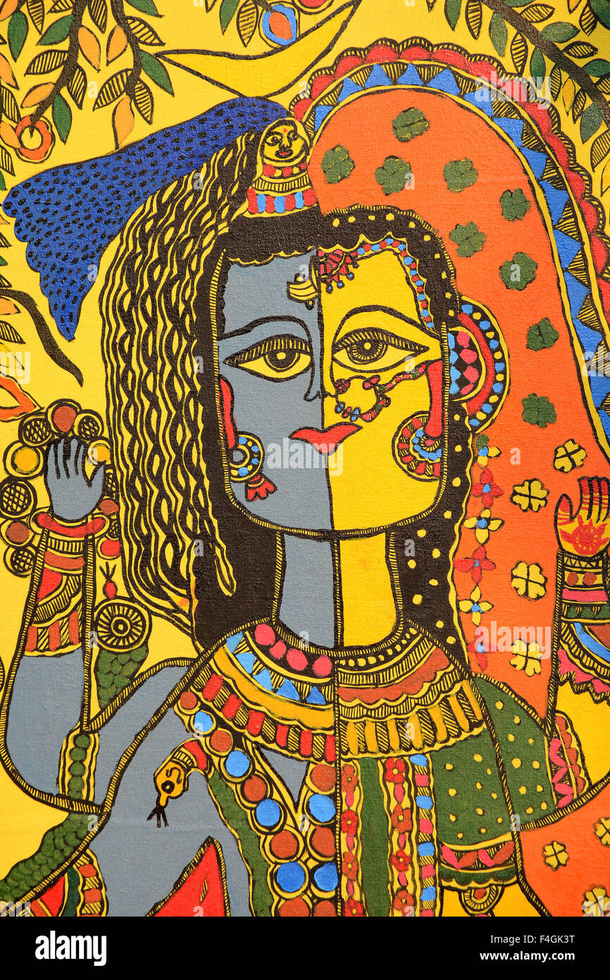 Pittura di Madhubani Foto Stock