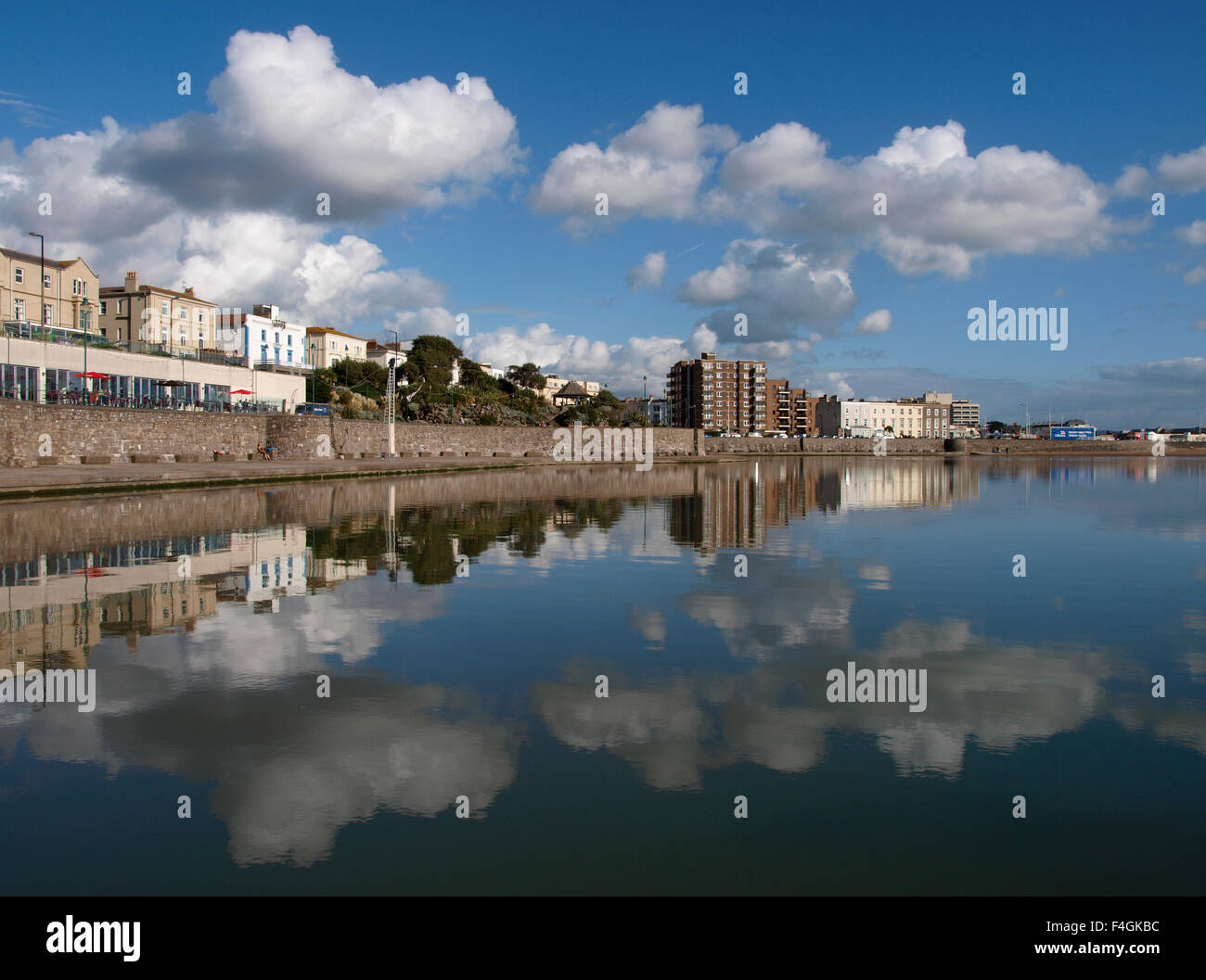 Lago marino, Weston-super-Mare, Somerset, Regno Unito Foto Stock