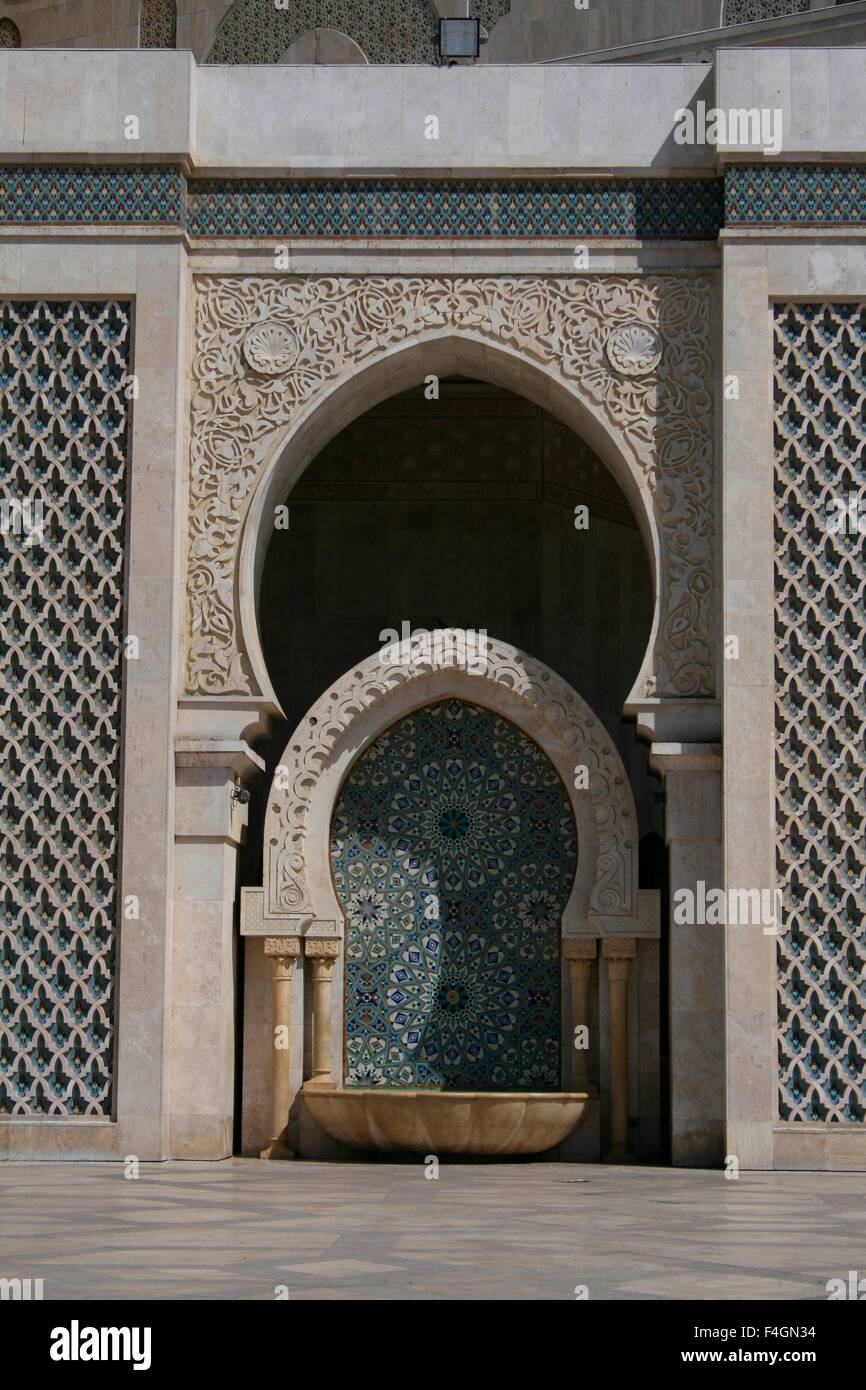 La Moschea di Hassan II o il Grande Mosquée Hassan II a Casablanca, Marocco Foto Stock