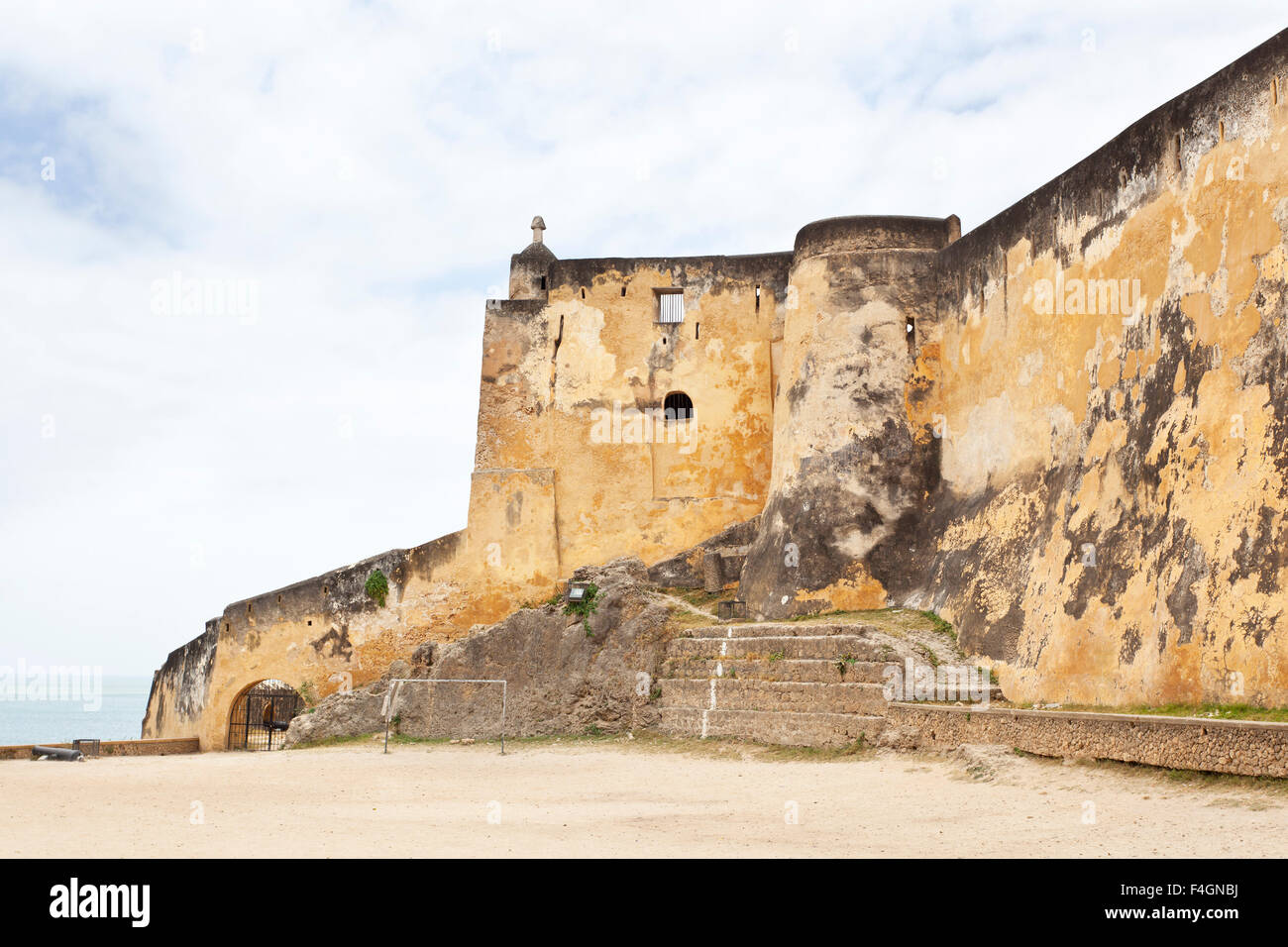 Le pareti dello storico Fort Jesus di Mombasa, in Kenya Foto Stock