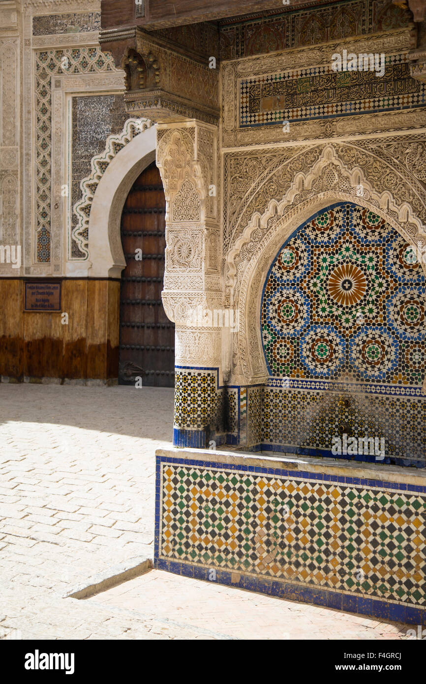 Dettagli architettonici dal Fes, Marocco Foto Stock