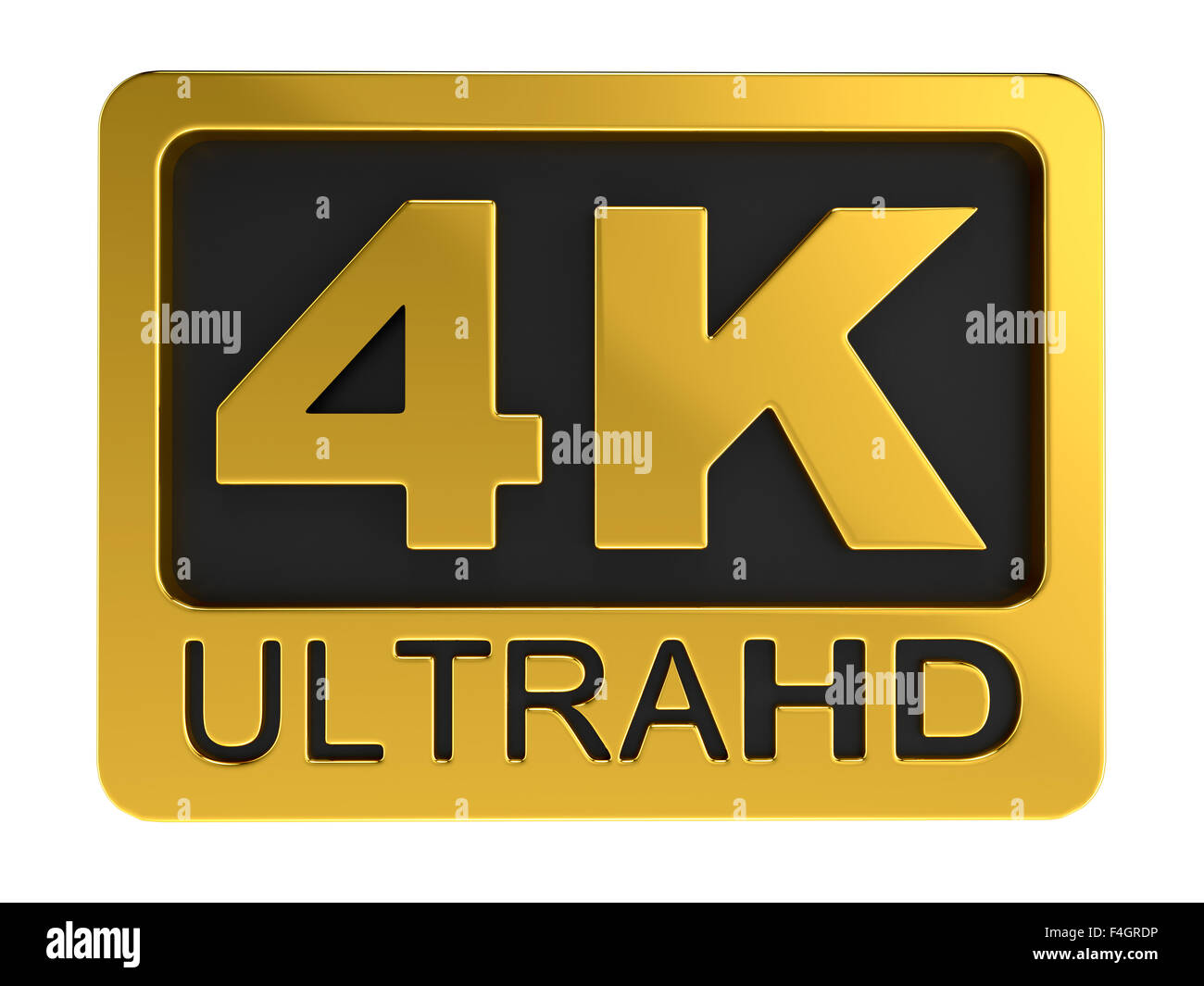 Ultra HD 4K icona. Immagine con percorso di clipping. Foto Stock