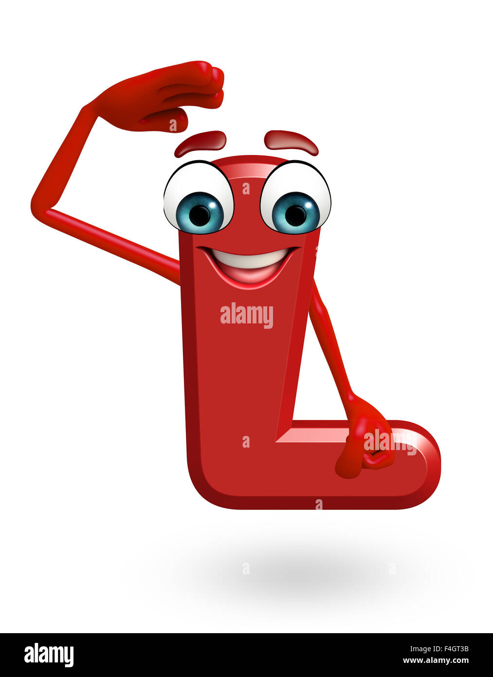 3d reso illustrazione di alfabeto L personaggio dei fumetti Foto Stock