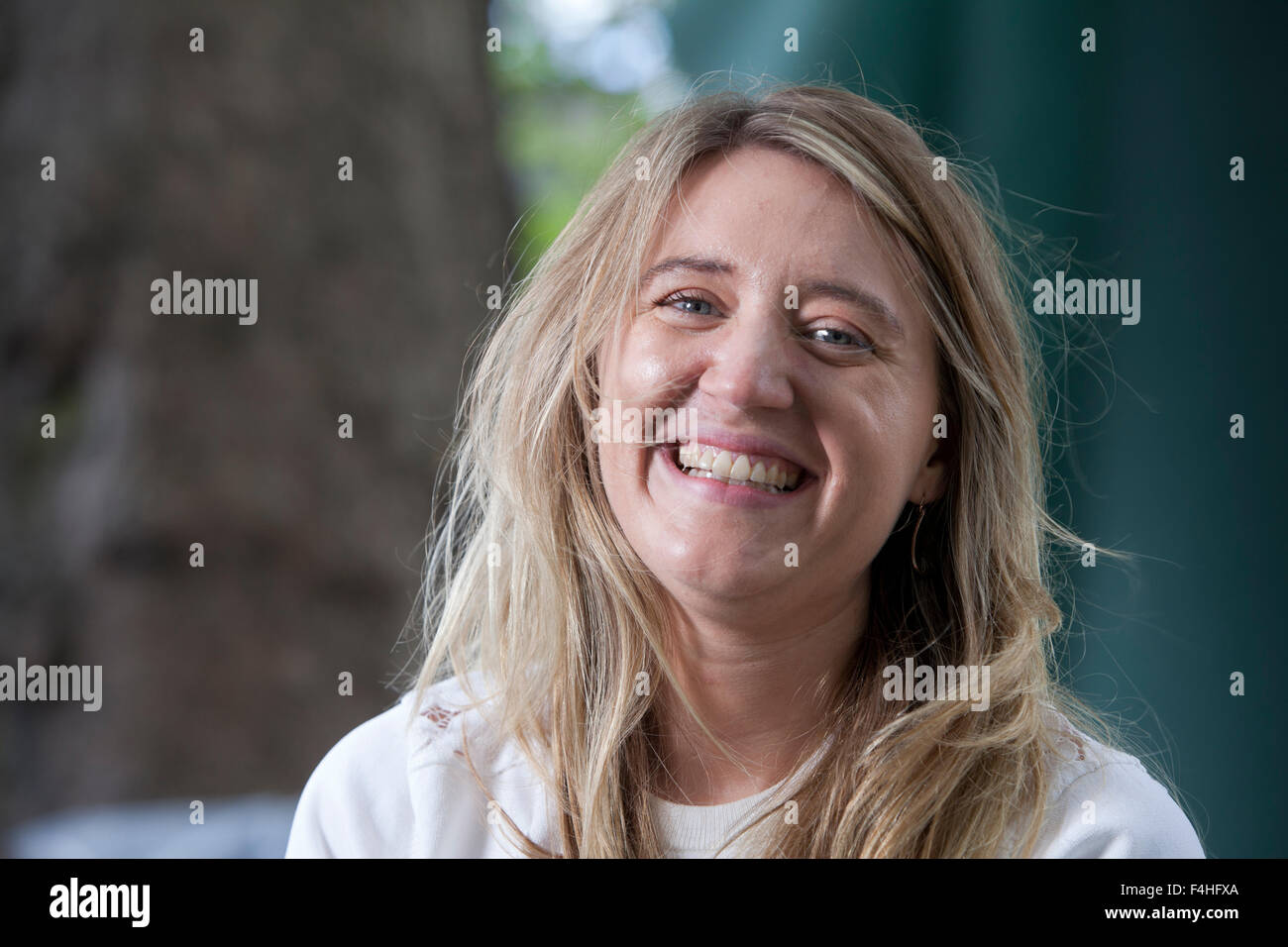 La Georgia Gould, il partito laburista consigliera e scrittore, all'Edinburgh International Book Festival 2015. La Scozia. 26 Agosto 2015 Foto Stock