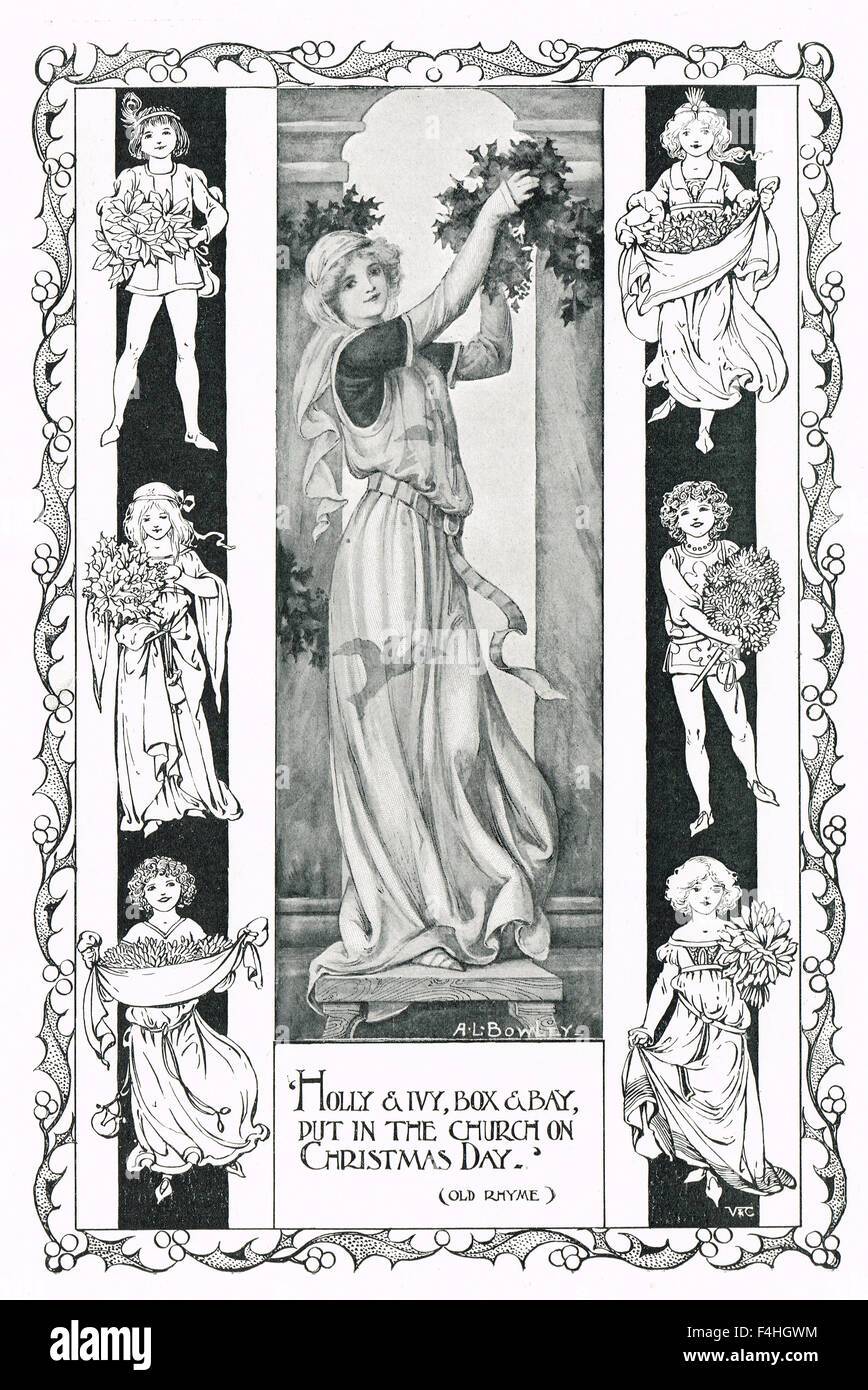 Vecchia filastrocca di Natale illustrazione 1911 Foto Stock