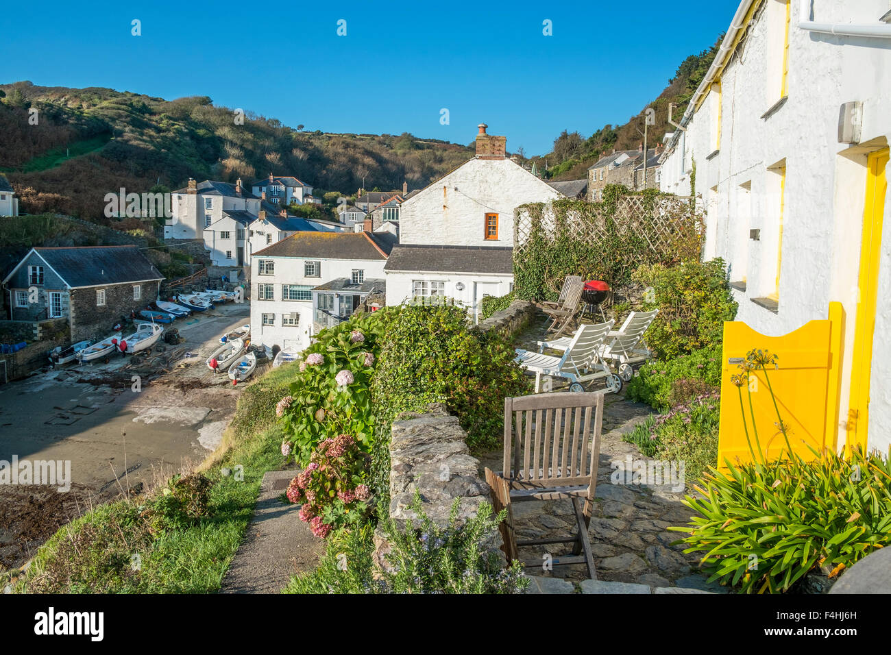 Il villaggio costiero di Portloe in Cornovaglia, England, Regno Unito Foto Stock