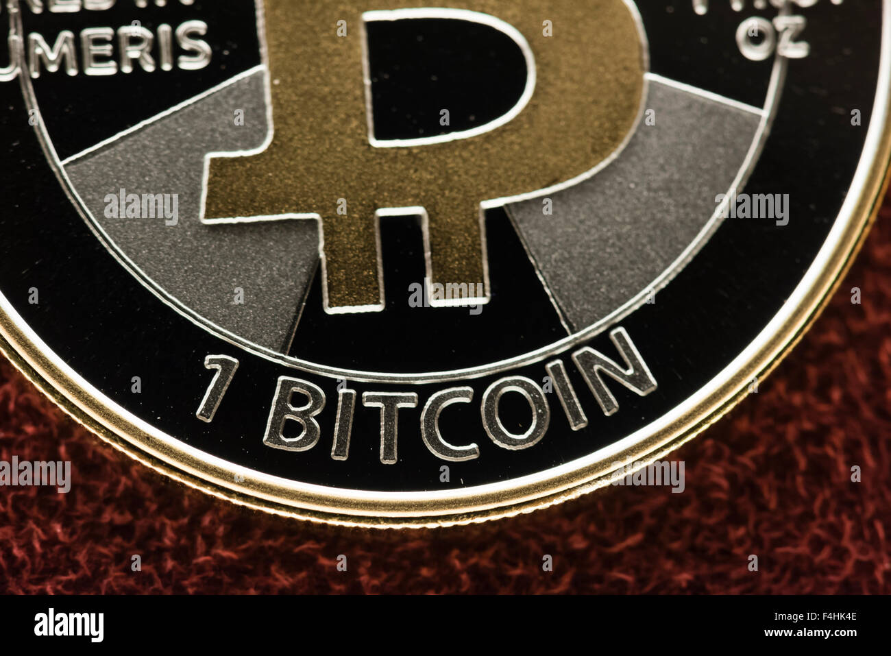 Fisica argento Casascius Bitcoin moneta (1 BTC). Foto Stock