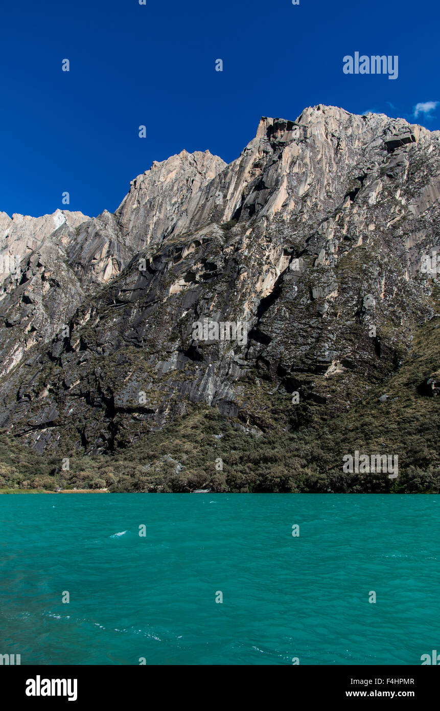 Huascarán Parco Nazionale..LLanganuco lago Yungai,regione di Ancash, Perù. Foto Stock