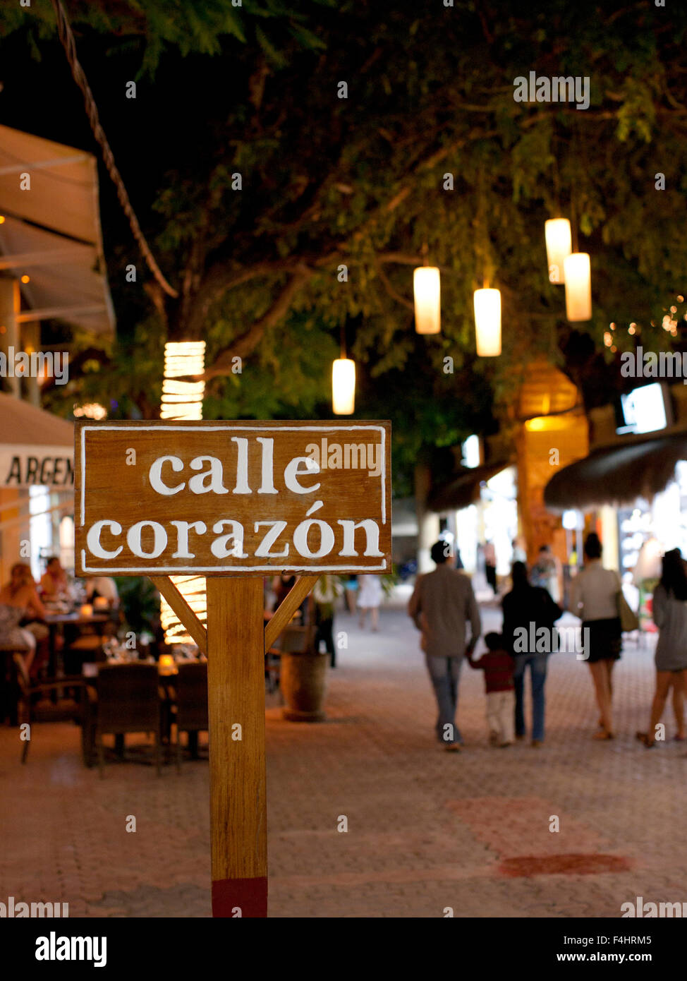 Calle Corazon, Carmen del Playa, Messico Foto Stock