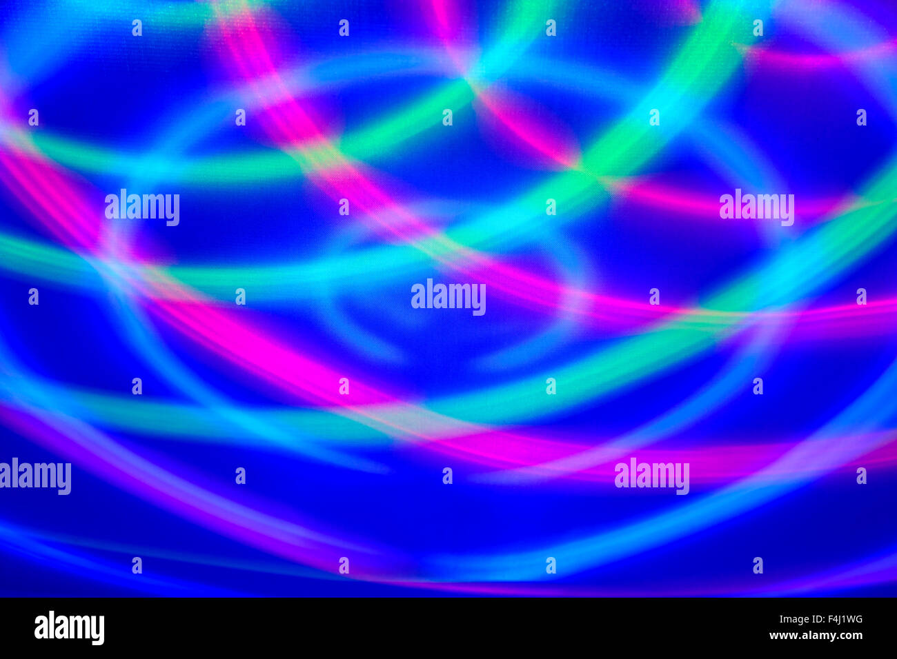 Sfondo astratto con luce tenue verde e rosso movimento di colore blu su tela di canapa Foto Stock