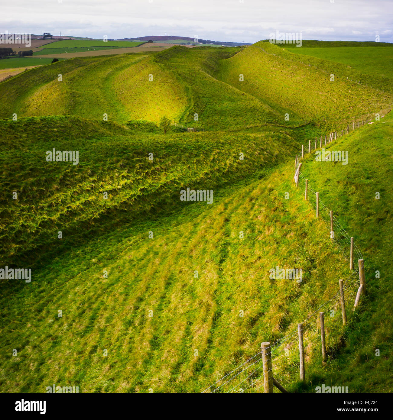 Maiden Castle, Dorset Foto Stock